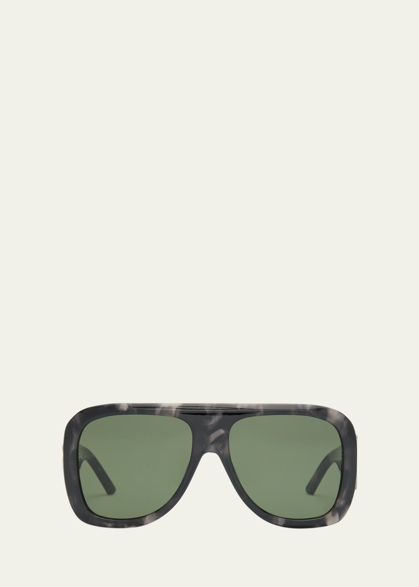 Palm Angels Sonoma Patterned Acetate & Metal Aviator Sunglasses In Green