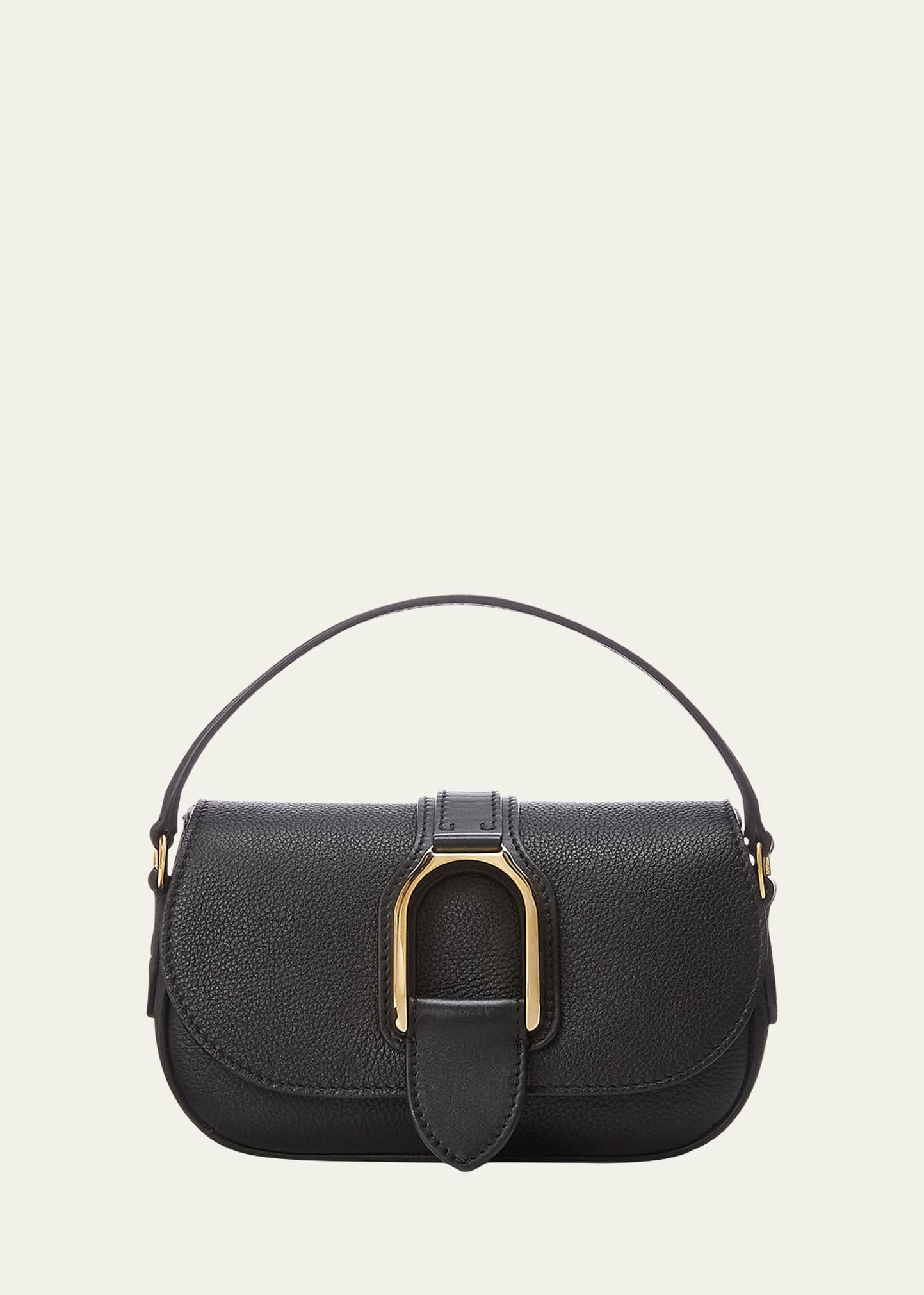 Polo Ralph Lauren Wellington Mini Flap Chain Top-handle Bag In Black