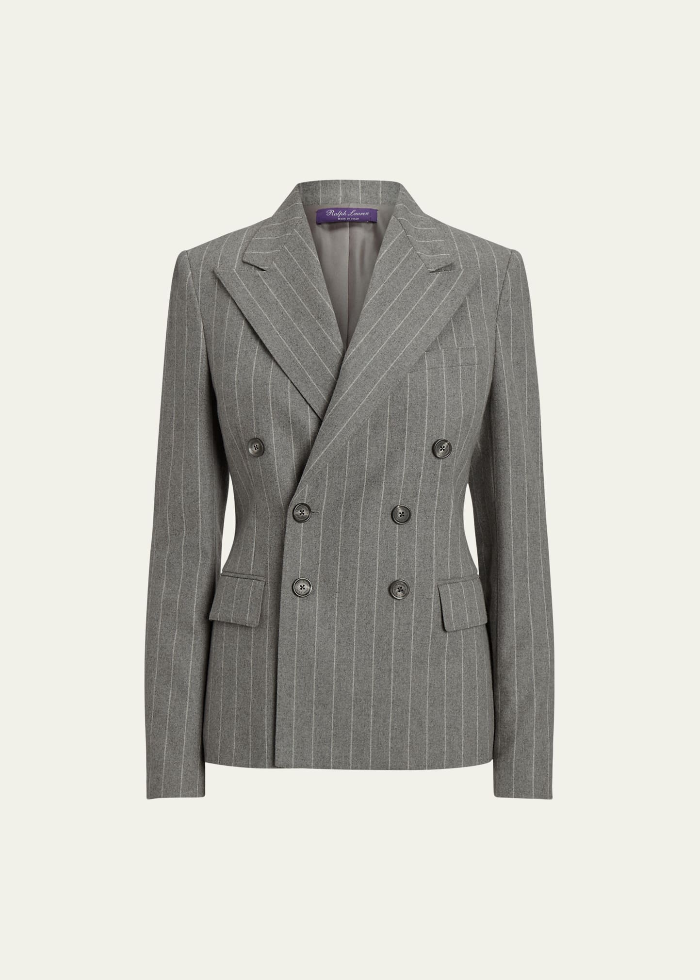 Safford Chalk Stripe Double-Breast Flannel Blazer