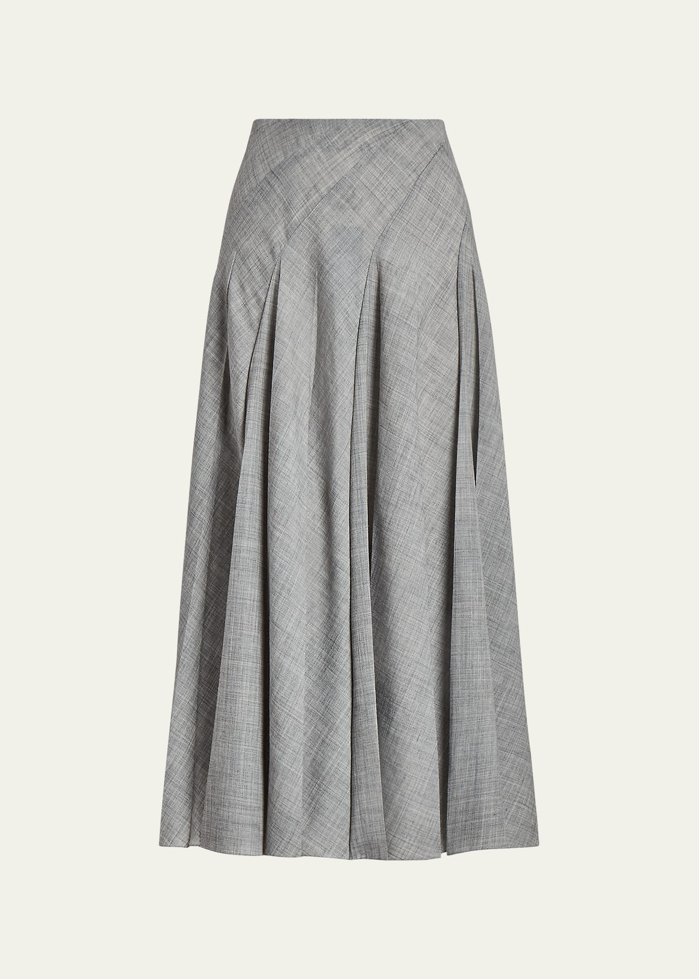 Harleigh Pleated Wool Maxi Skirt