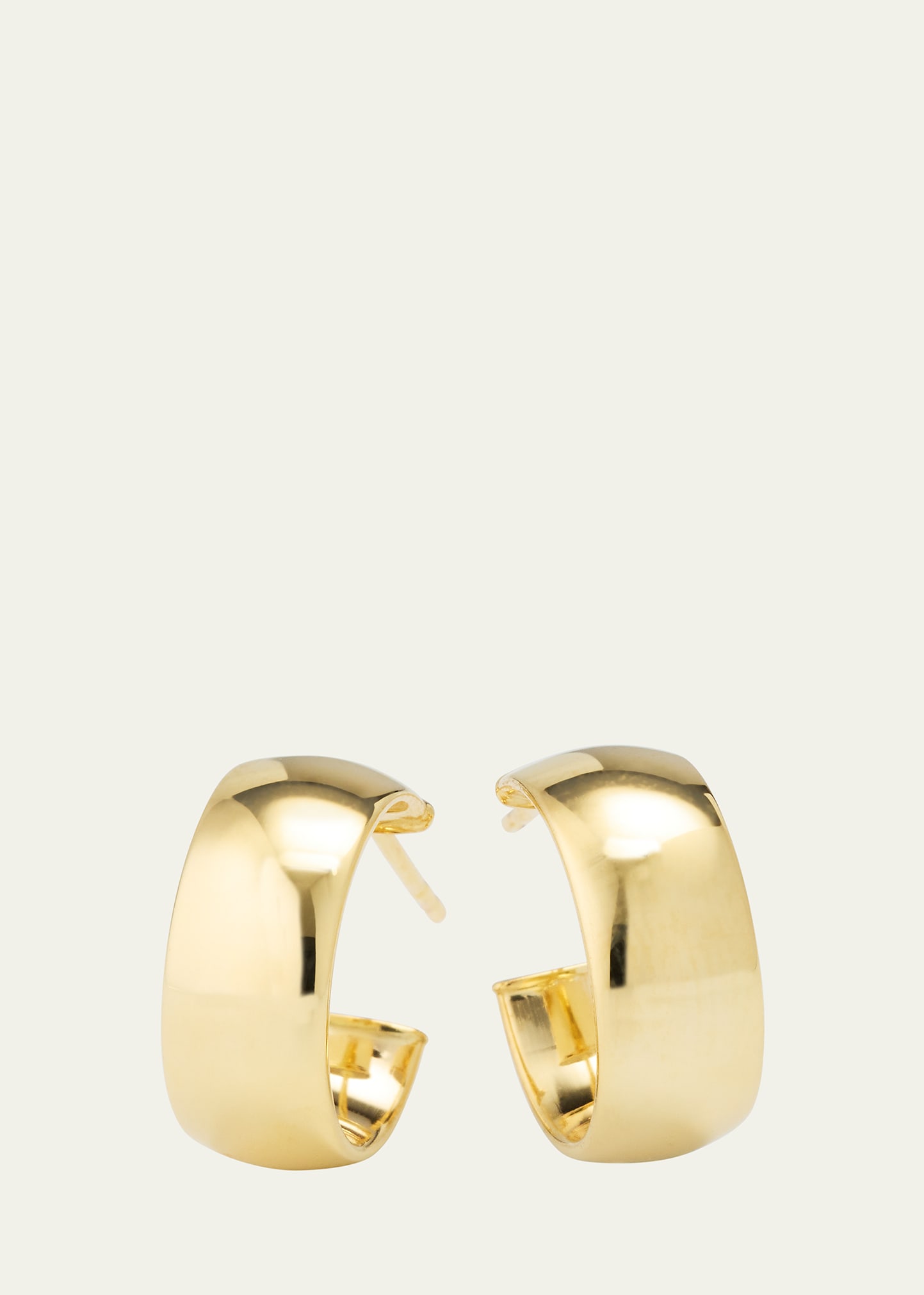 14k Gold Hollow Huggie Earrings