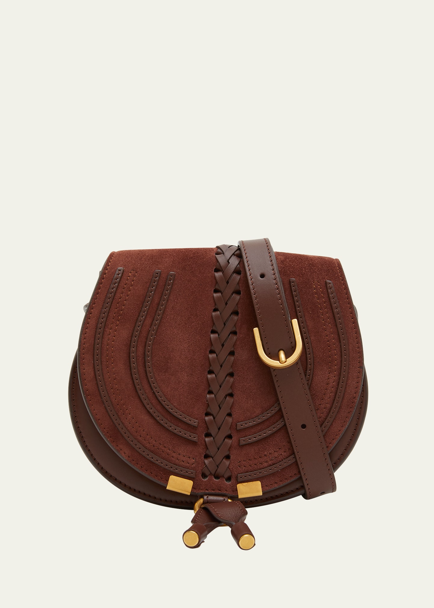 Chloe Marcie Small Suede Saddle Crossbody Bag