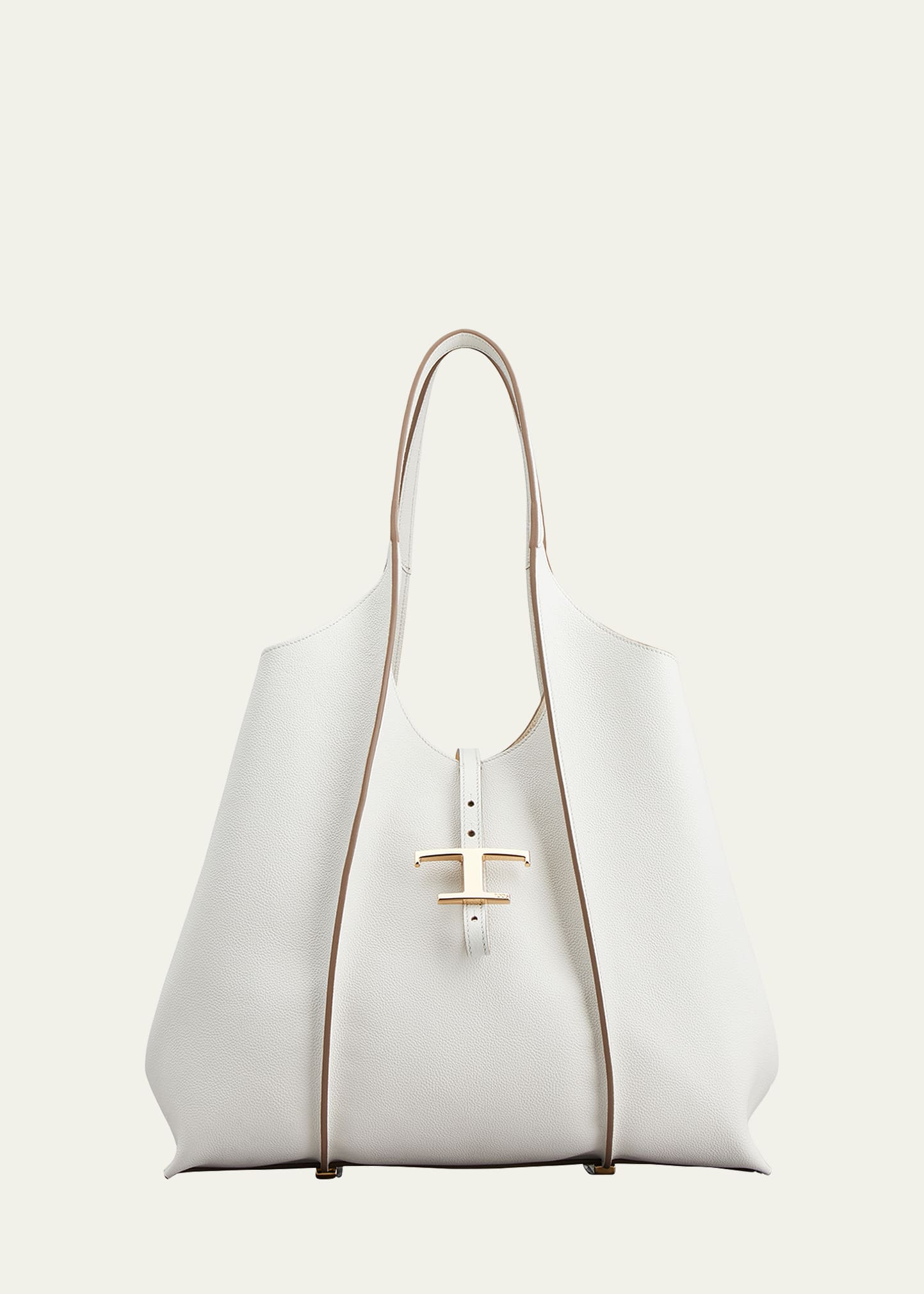Tod's Amanda Leather Hobo Bag In Bianco Calce