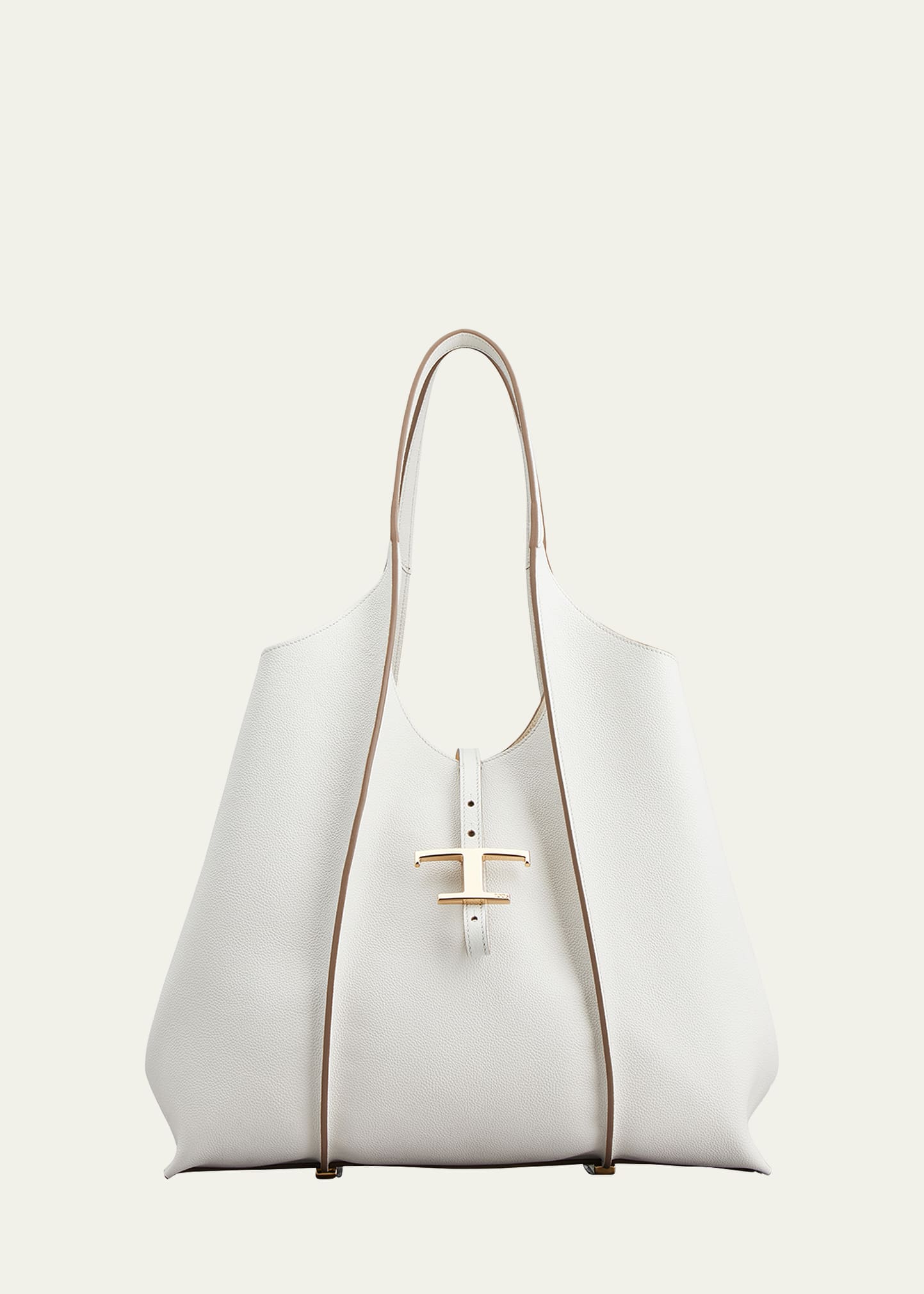 Shop Tod's Medium T Timeless Shopping Bag In Bianco Calce