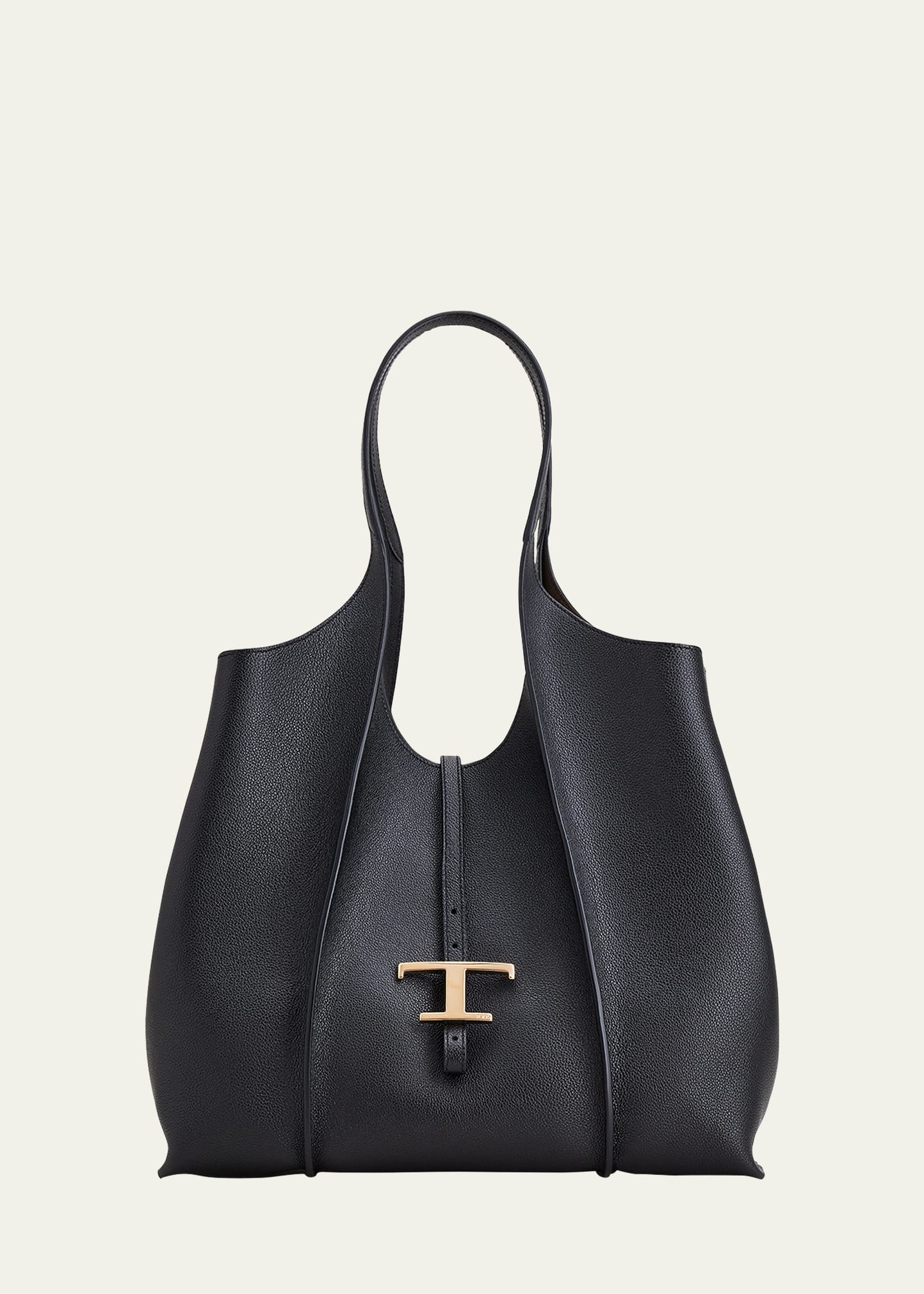Tod's Medium T Timeless Shopping Bag In Nero