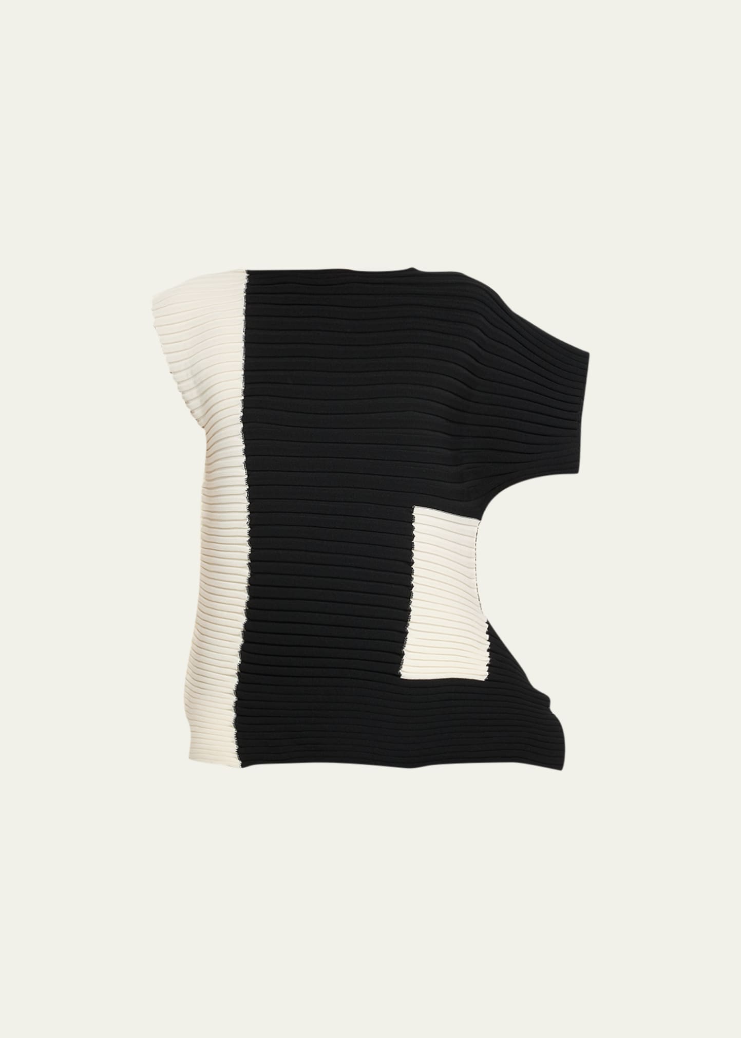ISSEY MIYAKE RECTILINEAR ASYMMETRIC RIBBED SWEATER
