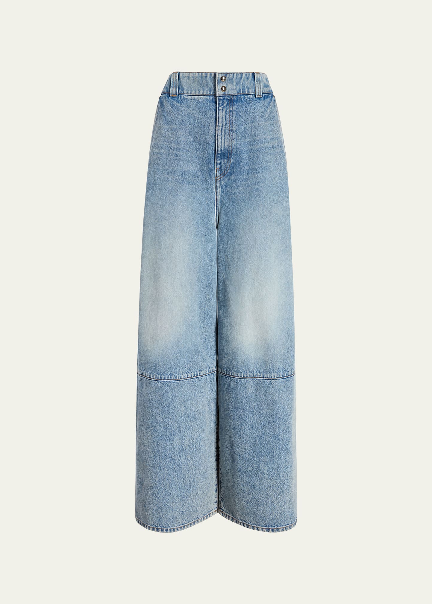 Khaite Isla Paneled High-rise Wide-leg Jeans In Bryce