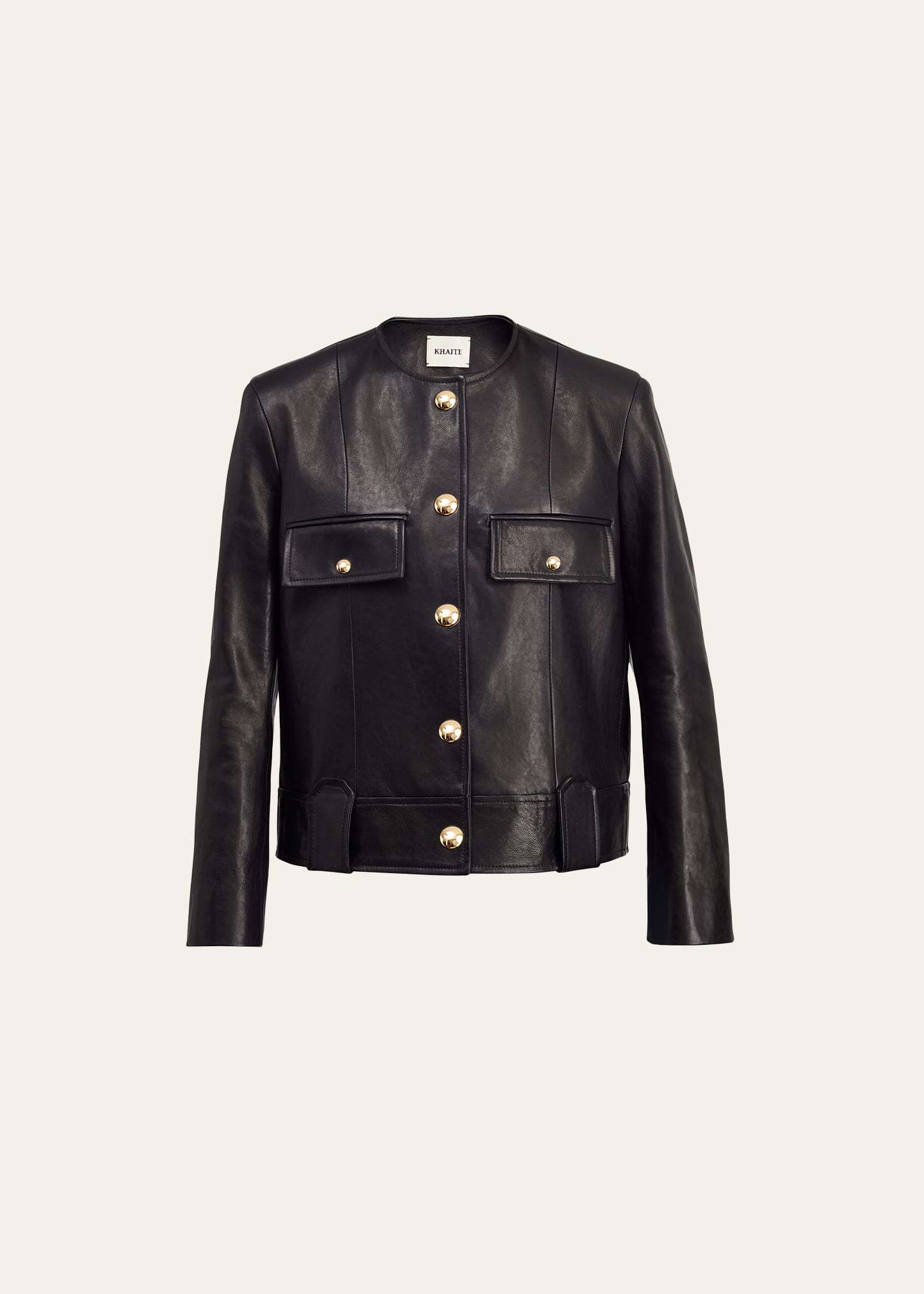 Khaite Ziggy Studded Oversized Leather Bomber Jacket