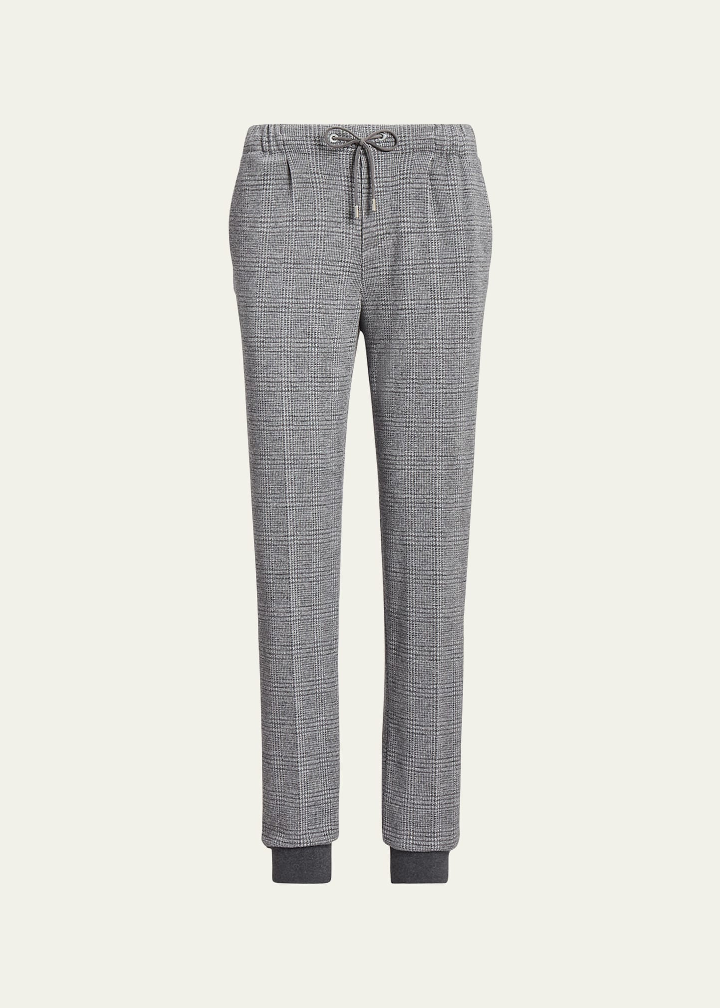 Arsenia Check Print Wool Jogger Pants