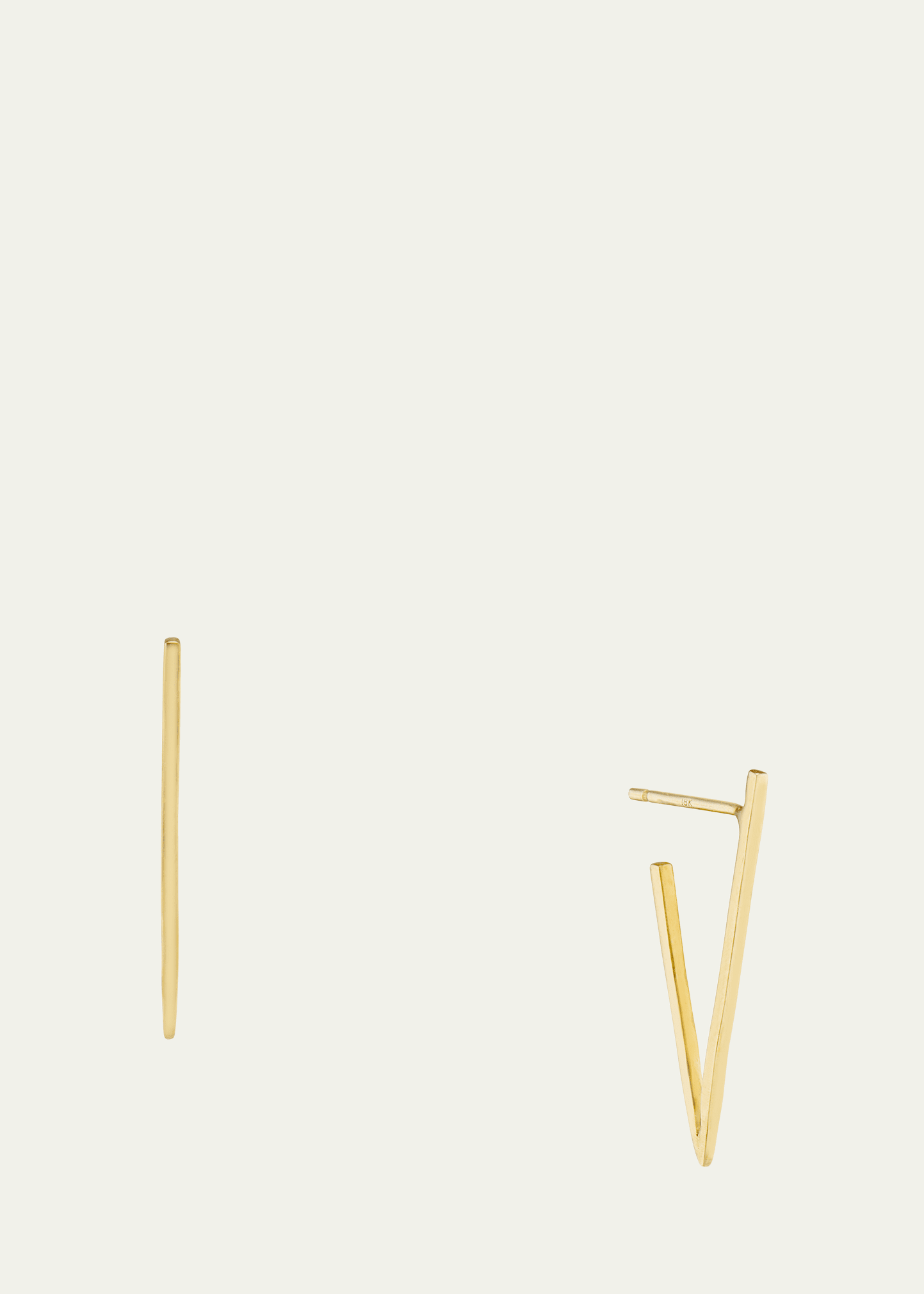 18K Yellow Gold Small Triangle Hoop Earrings