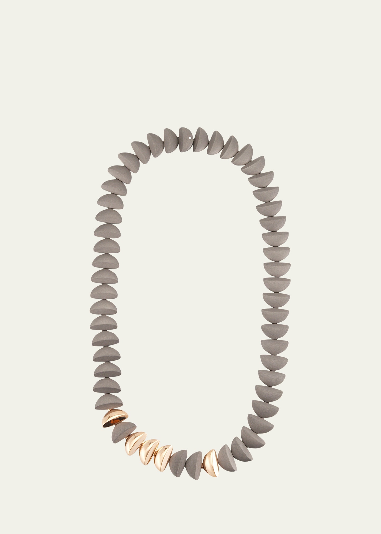 Vhernier 18k Rose Gold And Titanium Eclisse Endless Necklace With Diamonds In Gray