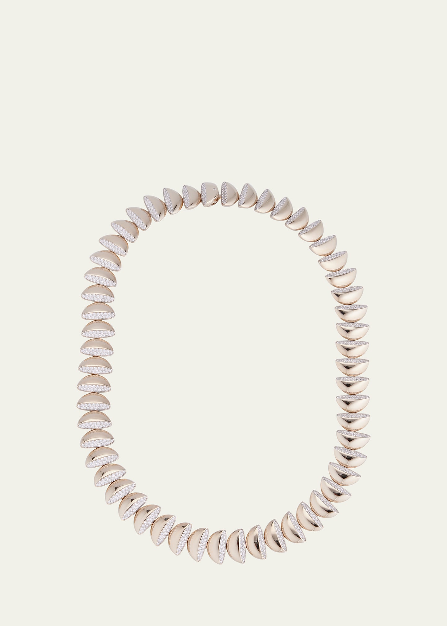Vhernier 18k White Gold Eclisse Endless Diamond Necklace In Metallic