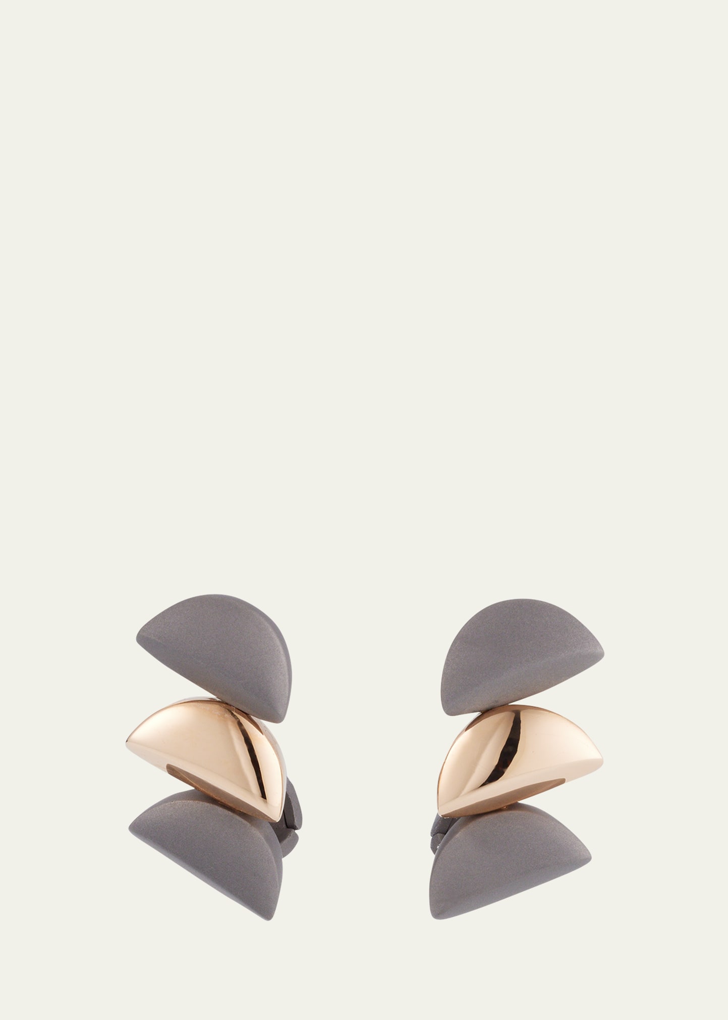 18K Rose Gold and Titanium Eclisse Endless Clip-On Earrings