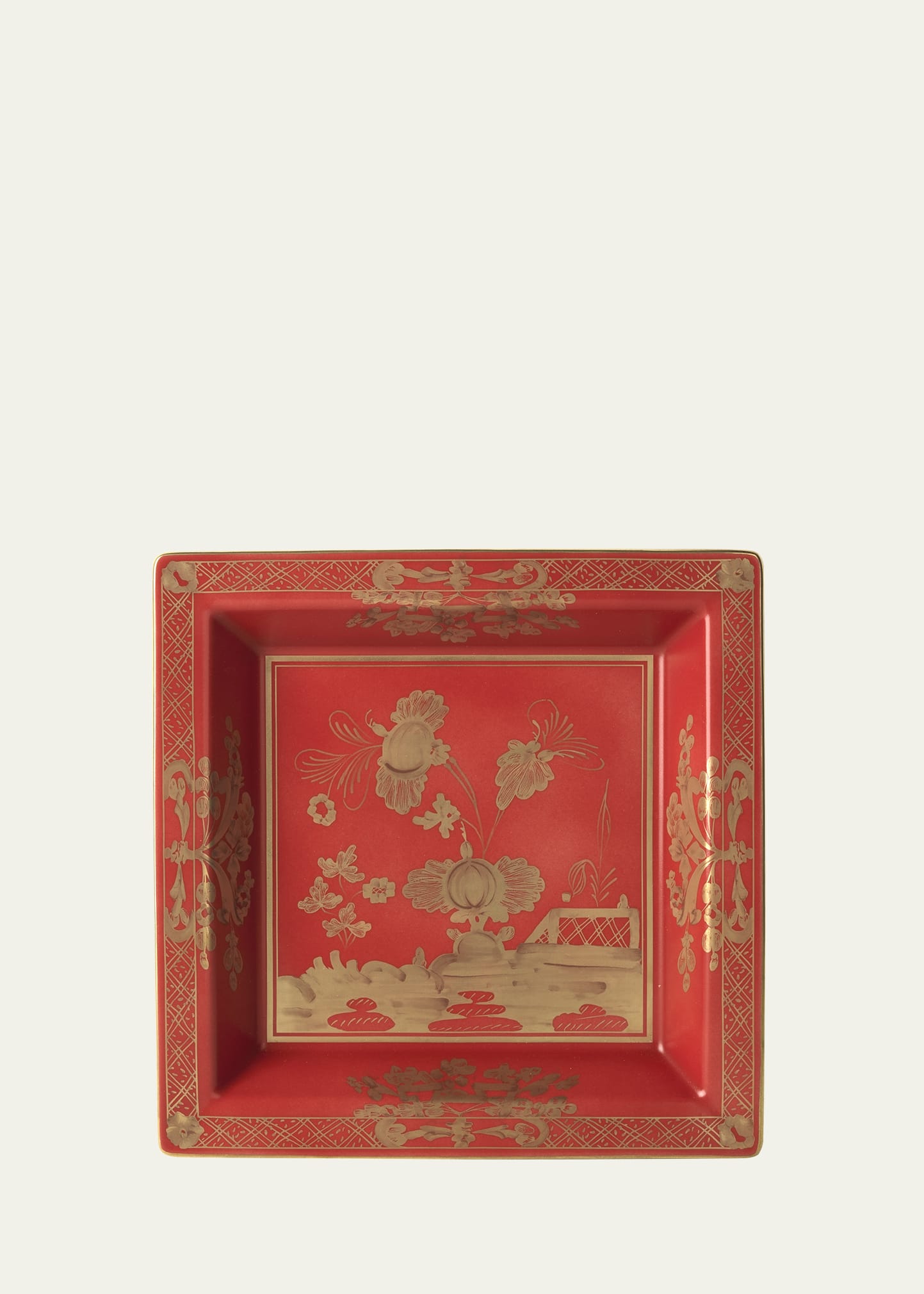 Ginori 1735 Oriente Italiano Rubrum Square Plate In Oirubrum