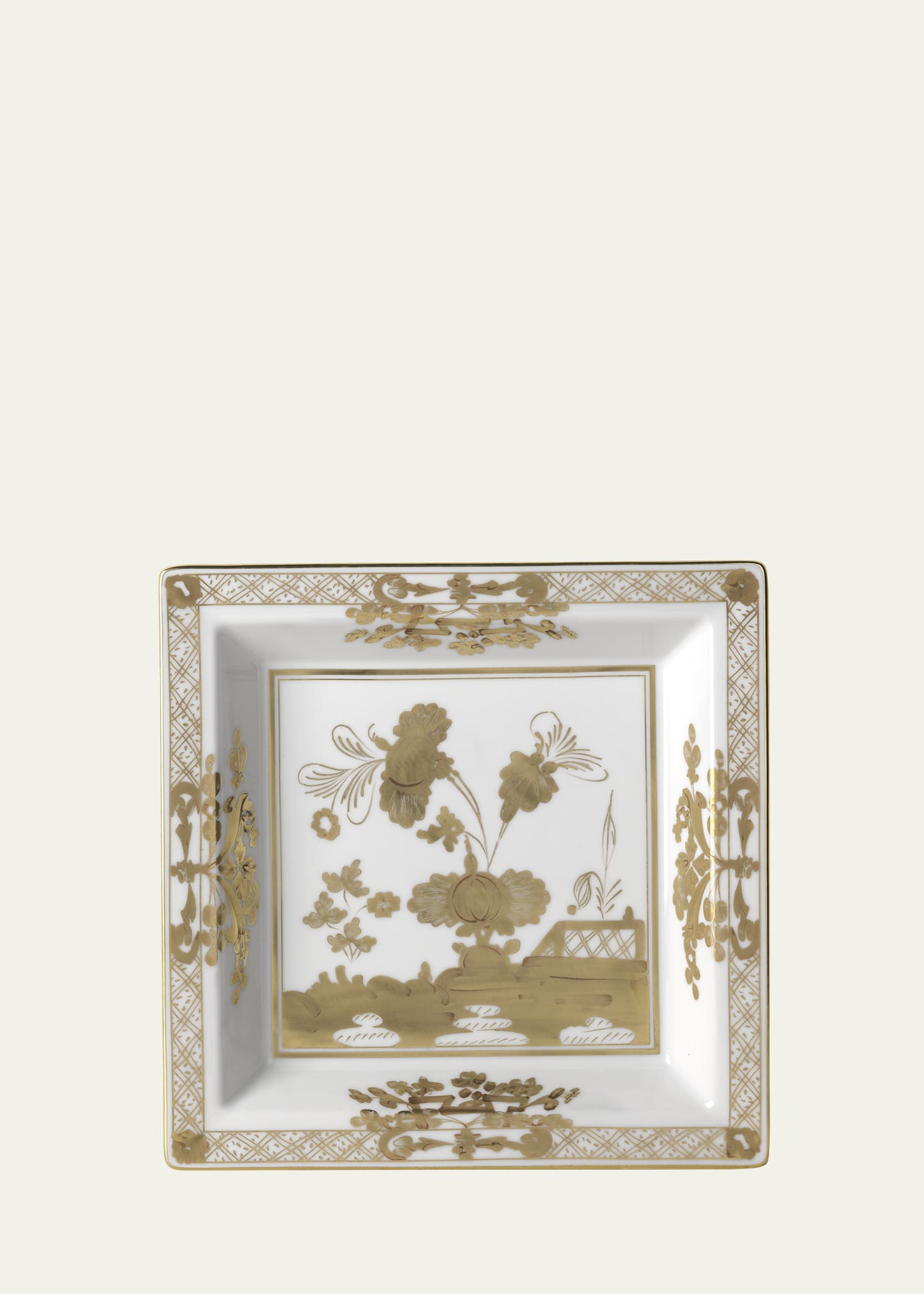 Ginori 1735 Oriente Italiano Aurum Square Plate In Oiaurum