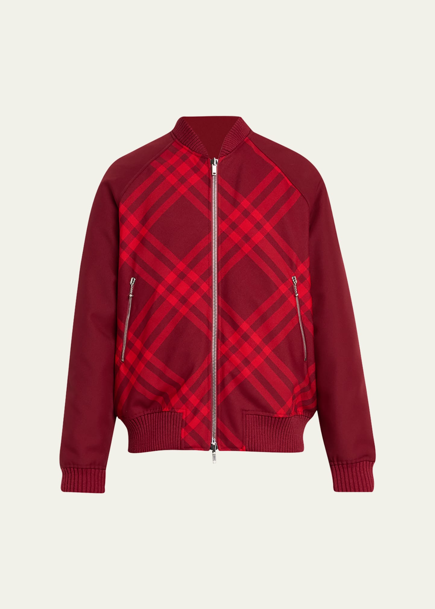 Shop Burberry Men's Reversible Check Bomber Jacket In Ripple Ip Check