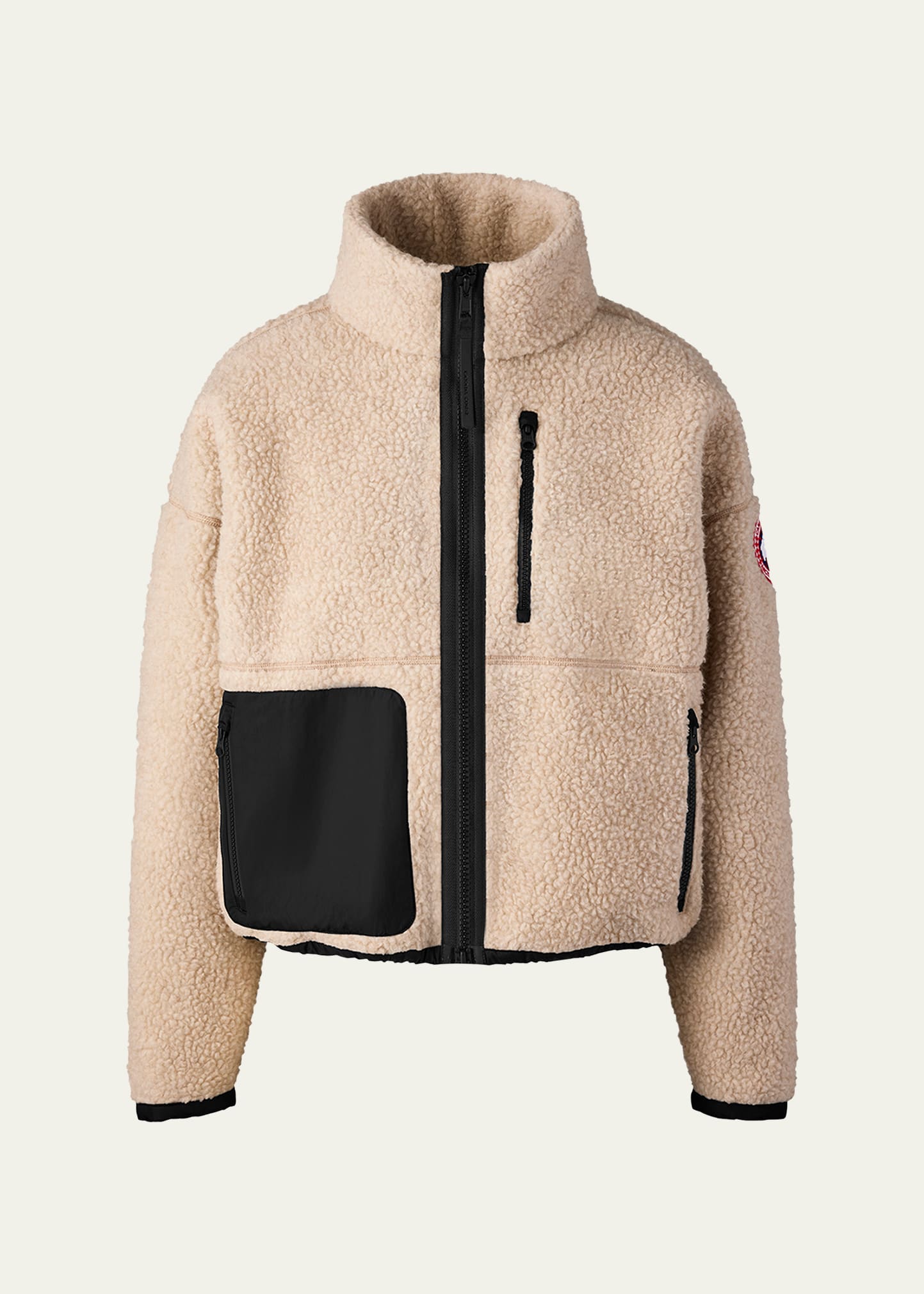 Canada Goose Womens Light Tan-tan Clair Simcoe Fleece Wool-blend Jacket Xs In Light Tan