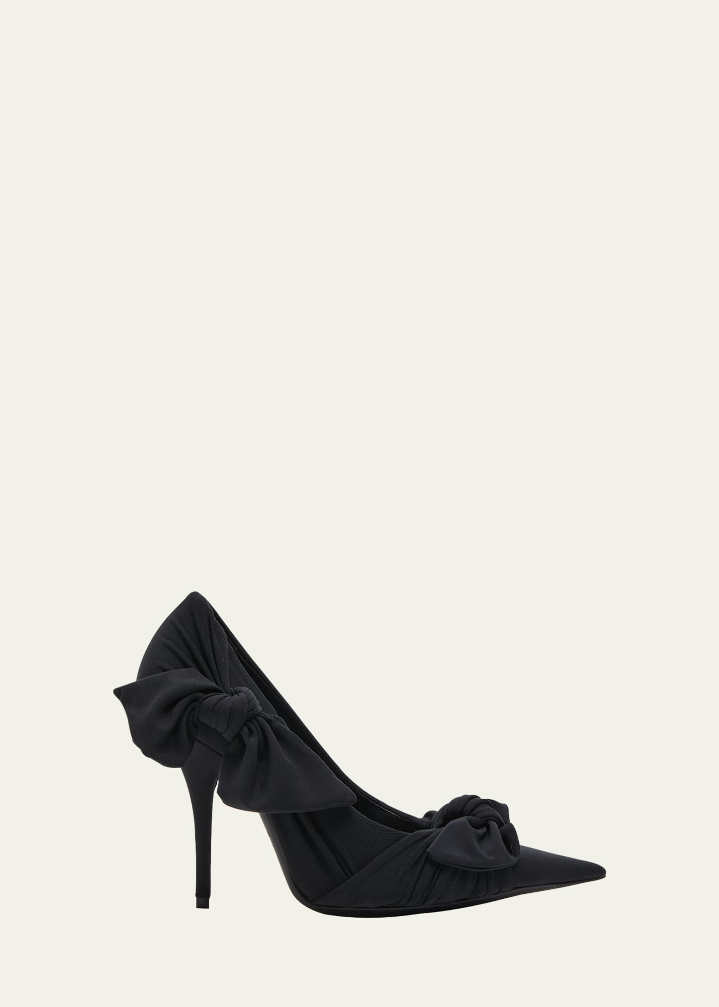 Shop Balenciaga Knife Knotted Bow Pumps In Noir