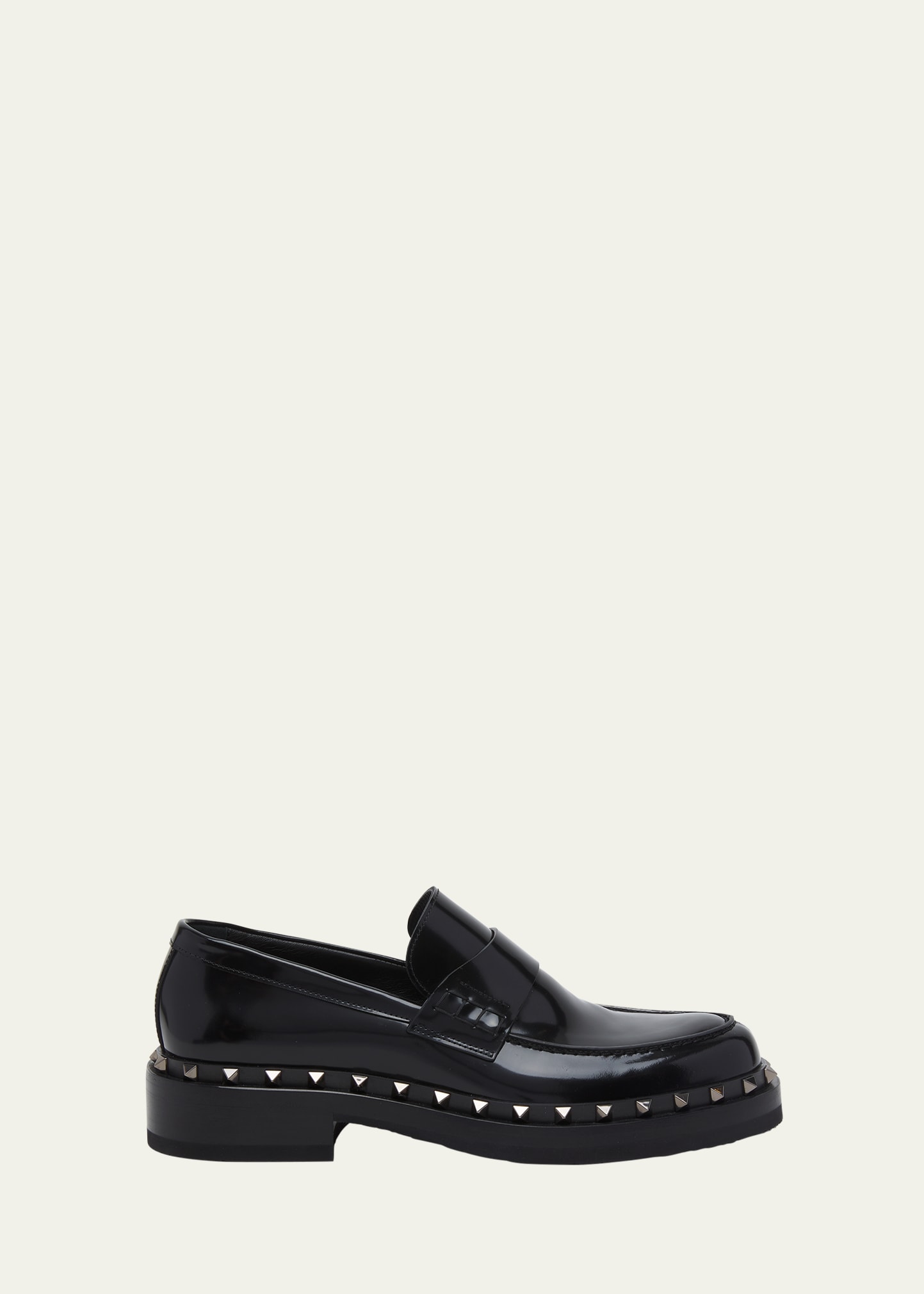 Valentino Garavani Men's Rockstud M-way Penny Loafers In Black