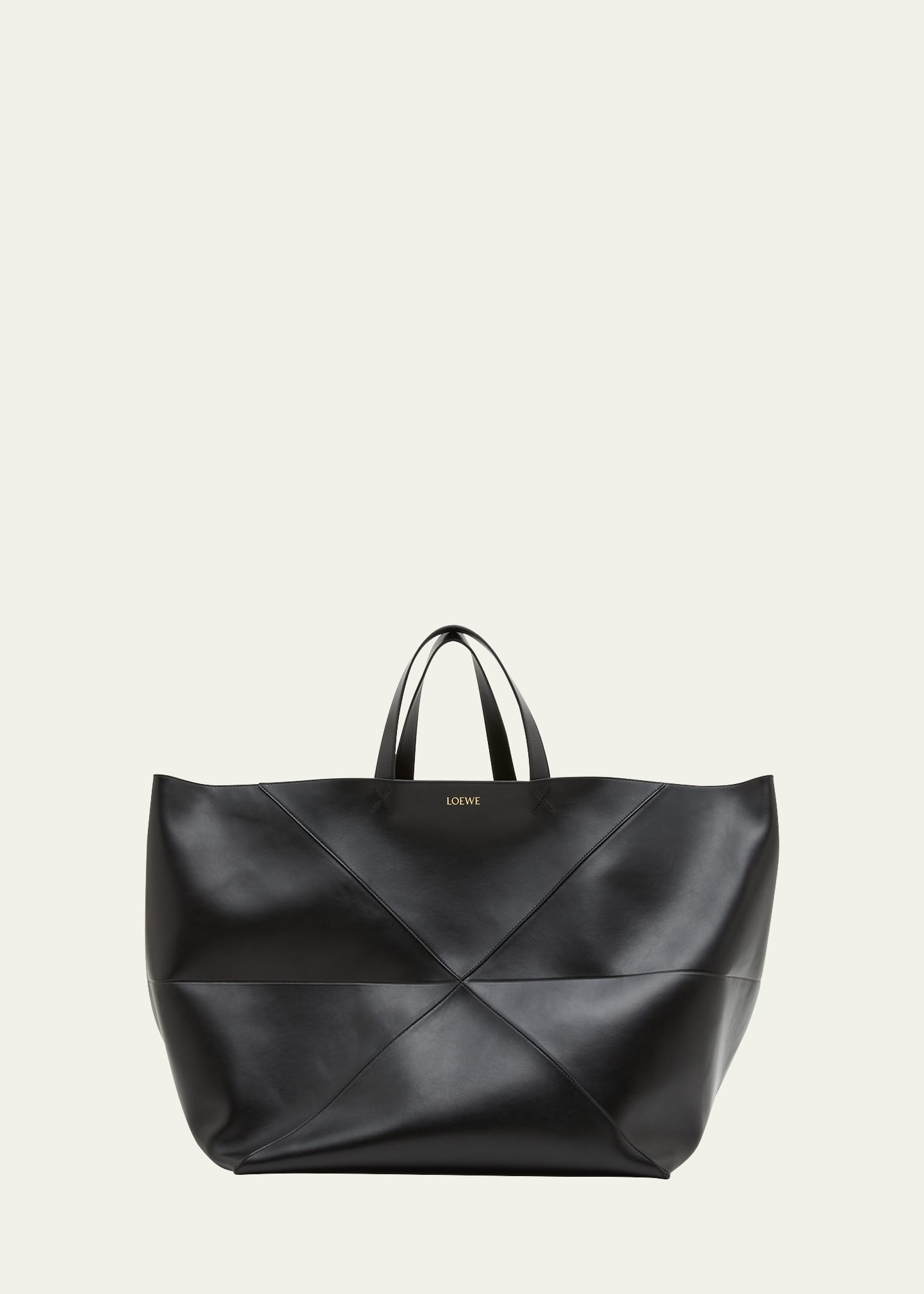 Loewe Puzzle Xl Leather Tote Bag In 1100 Black
