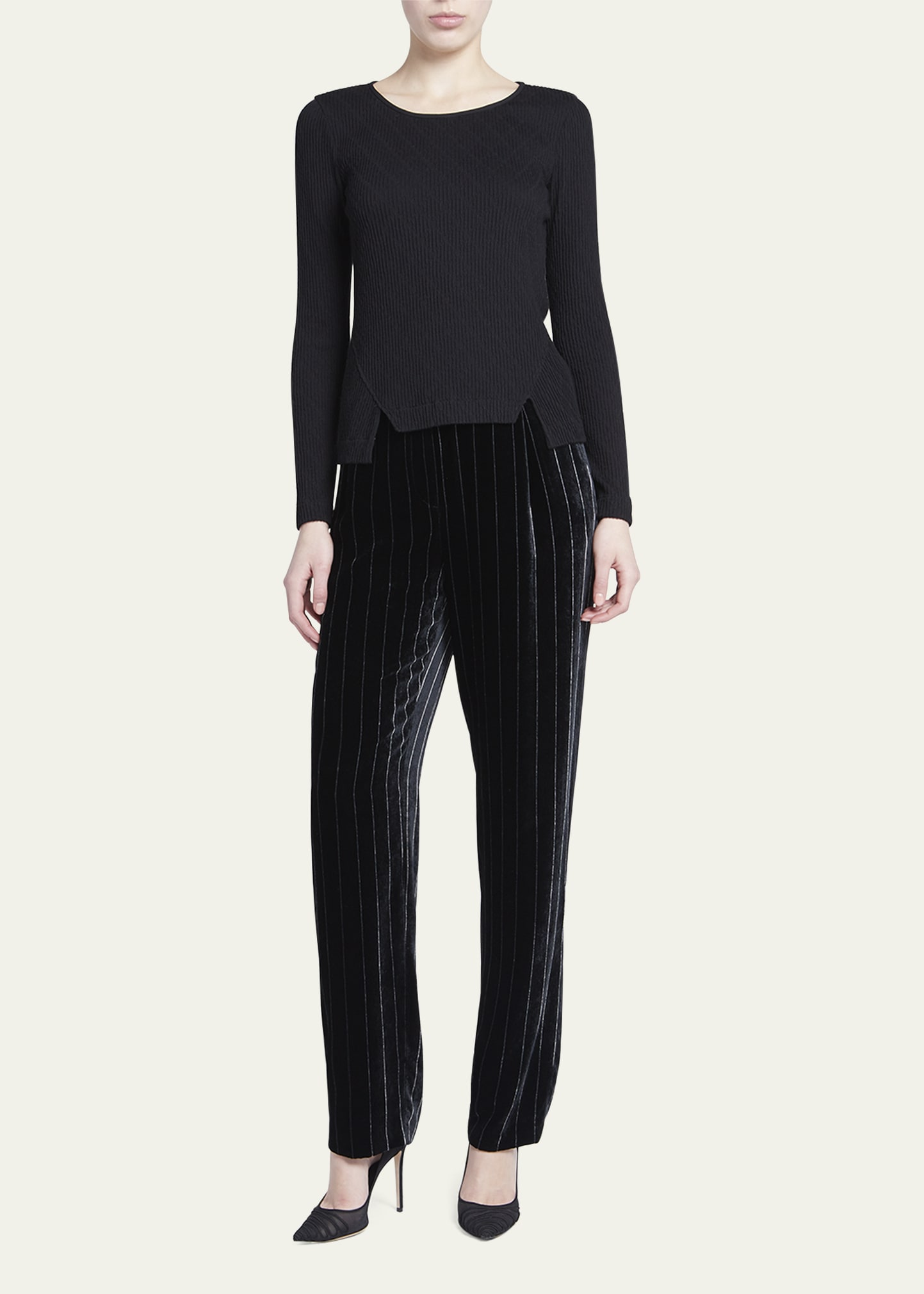 Pinstripe Velvet Pants