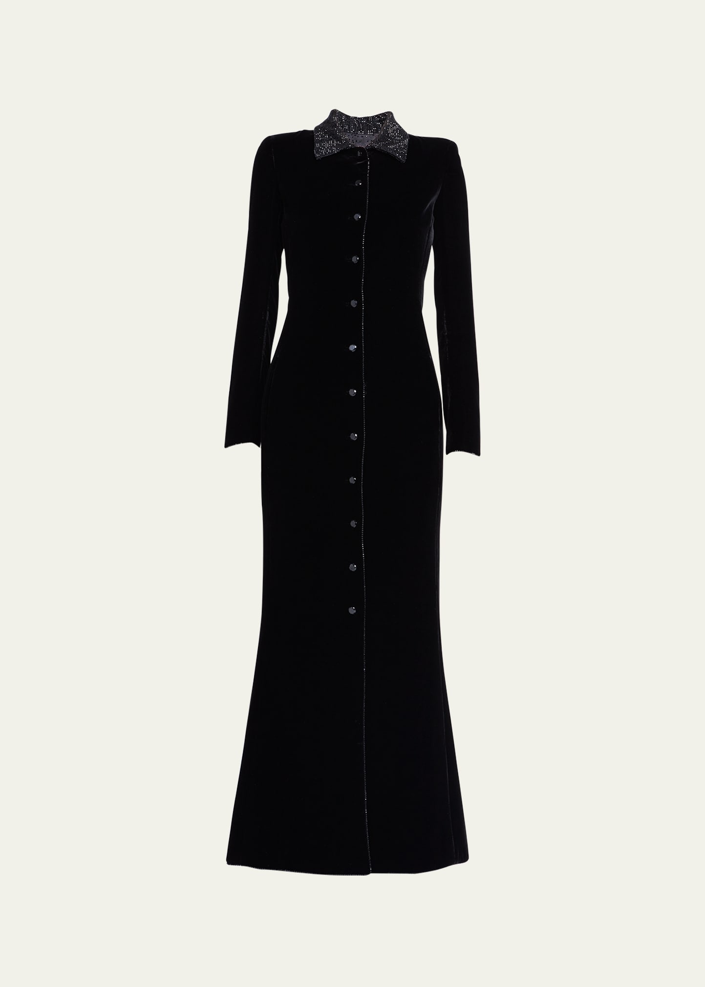 GIORGIO ARMANI CRYSTAL LINED VELVET MAXI COAT