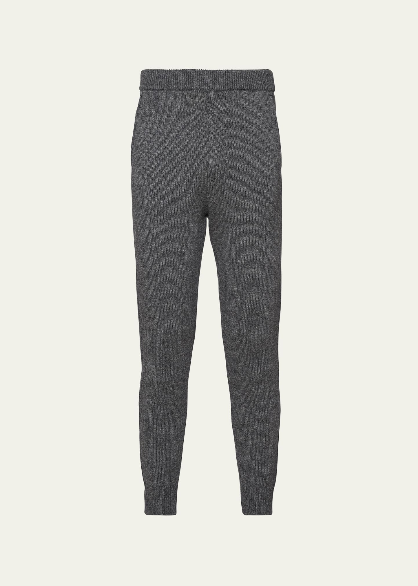 Prada Elastic Waist Cashmere Joggers In Ardesia