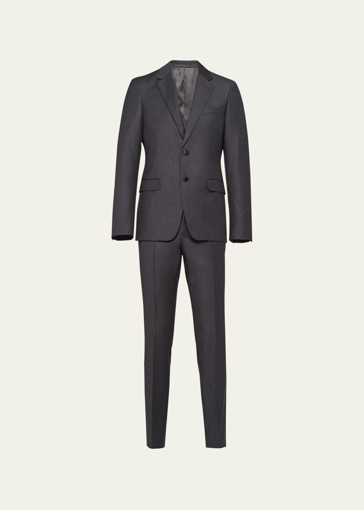 Prada Men's Fil-a-fil Wool Suit In Antracite