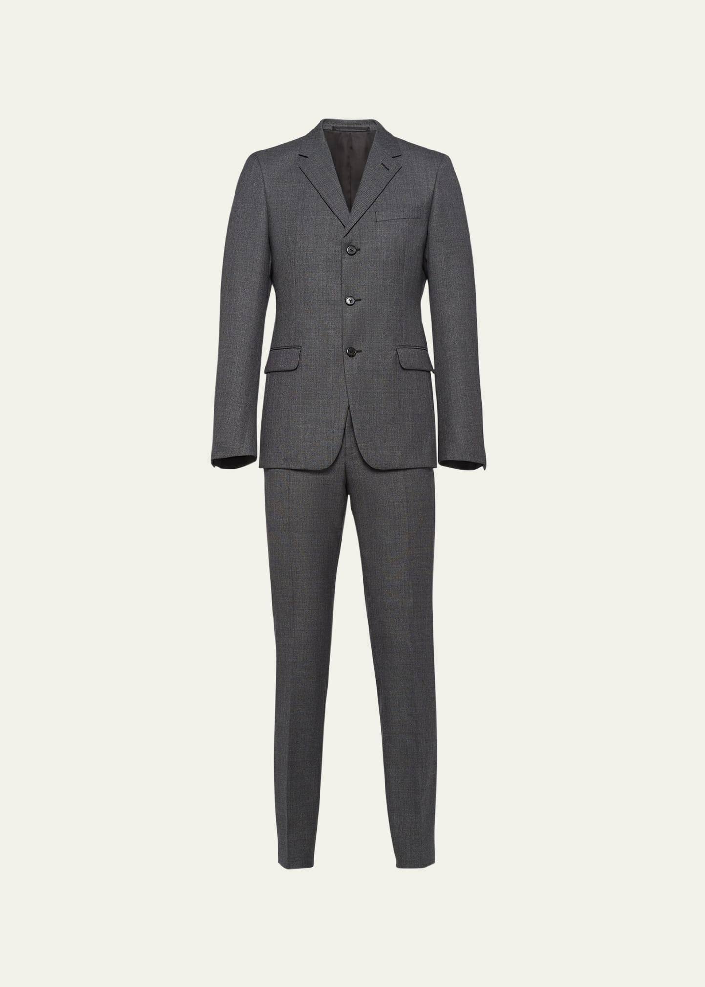 Prada Single-breasted Wool Suit In Ardesia