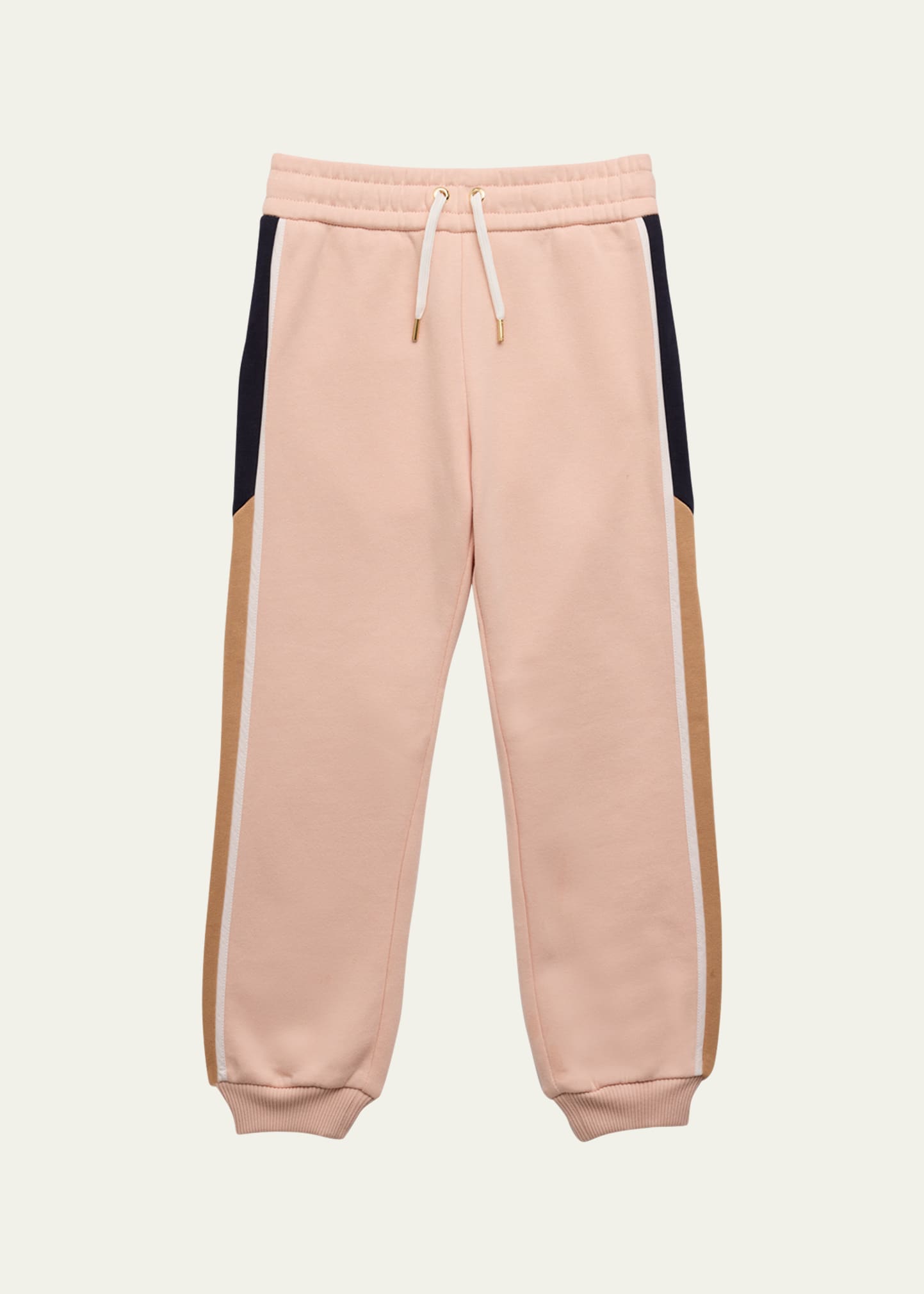 Chloé Colour-block Cotton Track Pants In 45k-pinkwashedpin