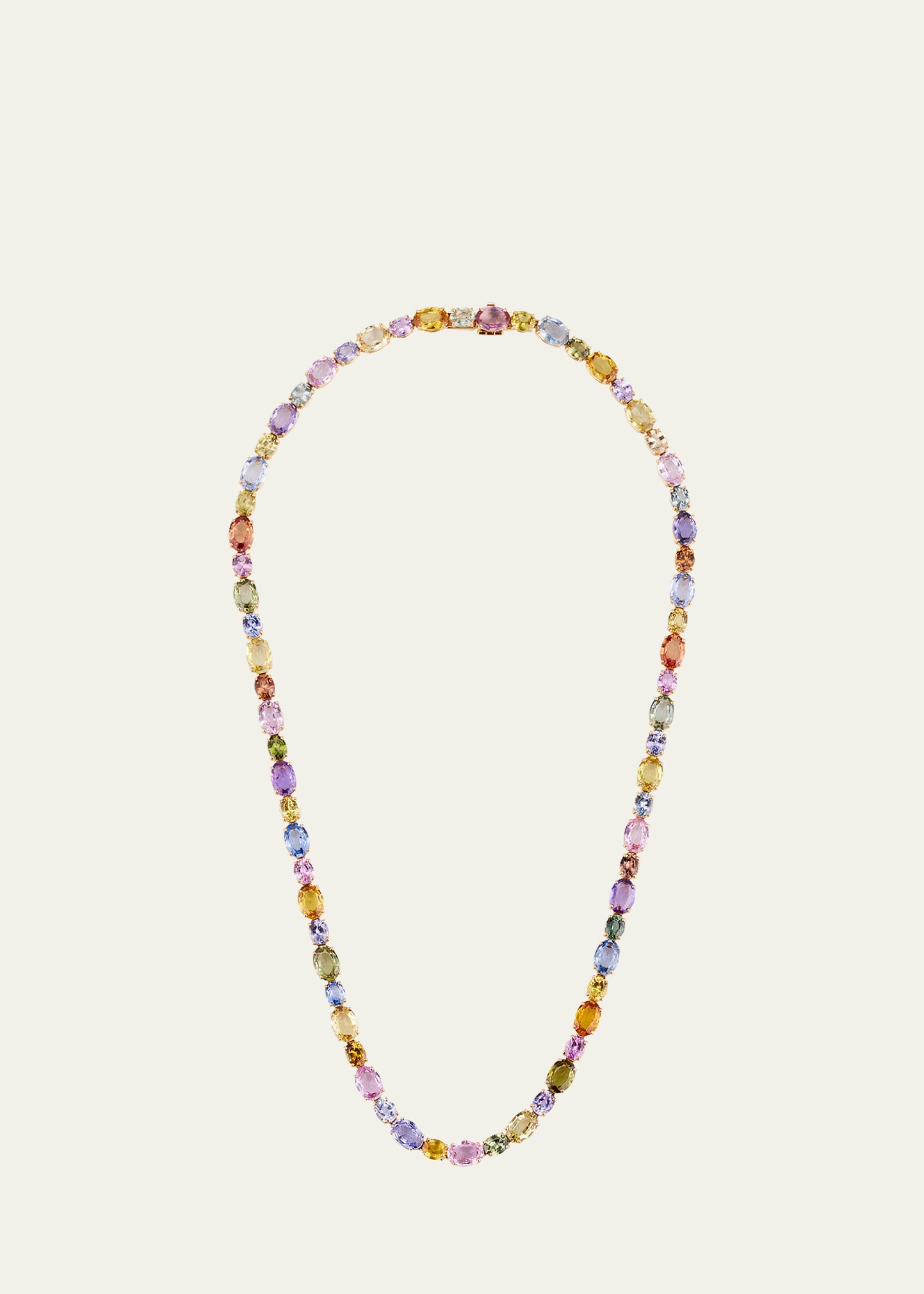 Bayco Yellow Gold Necklace With Multicolor Sapphires