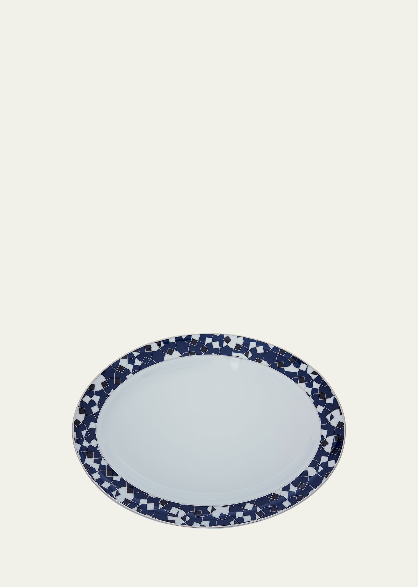 The Lino Night Serving Plate, Large In Blue