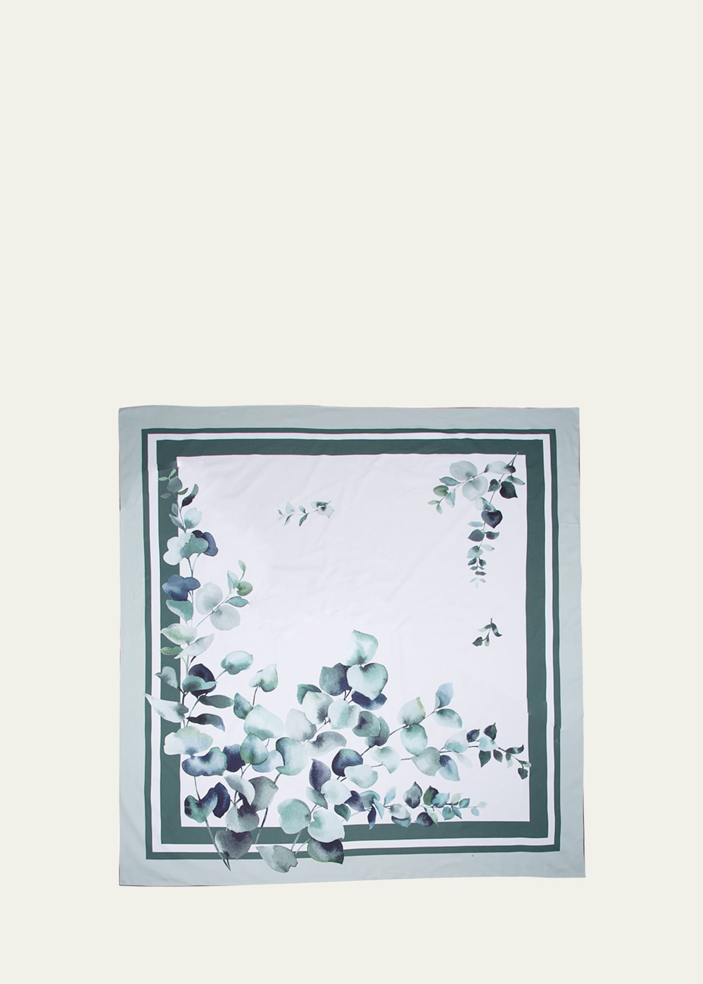 The Lino Eucalyptus Green Tablecloth, 71" Square In Green