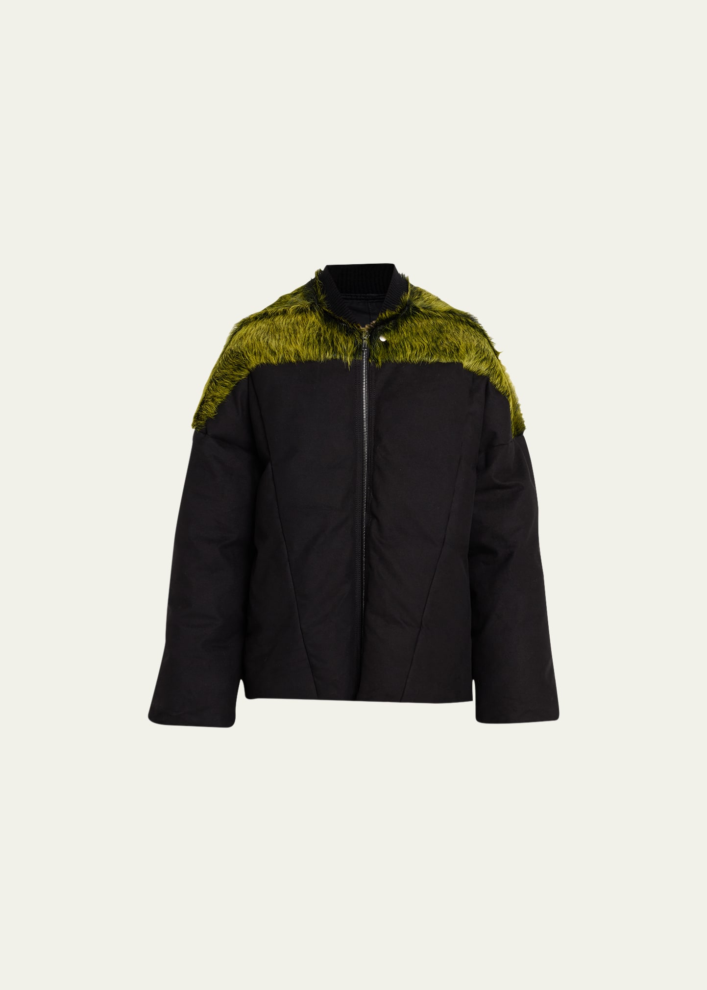 Rick Owens Down Flight Jacket In Acid Mlnge/blk