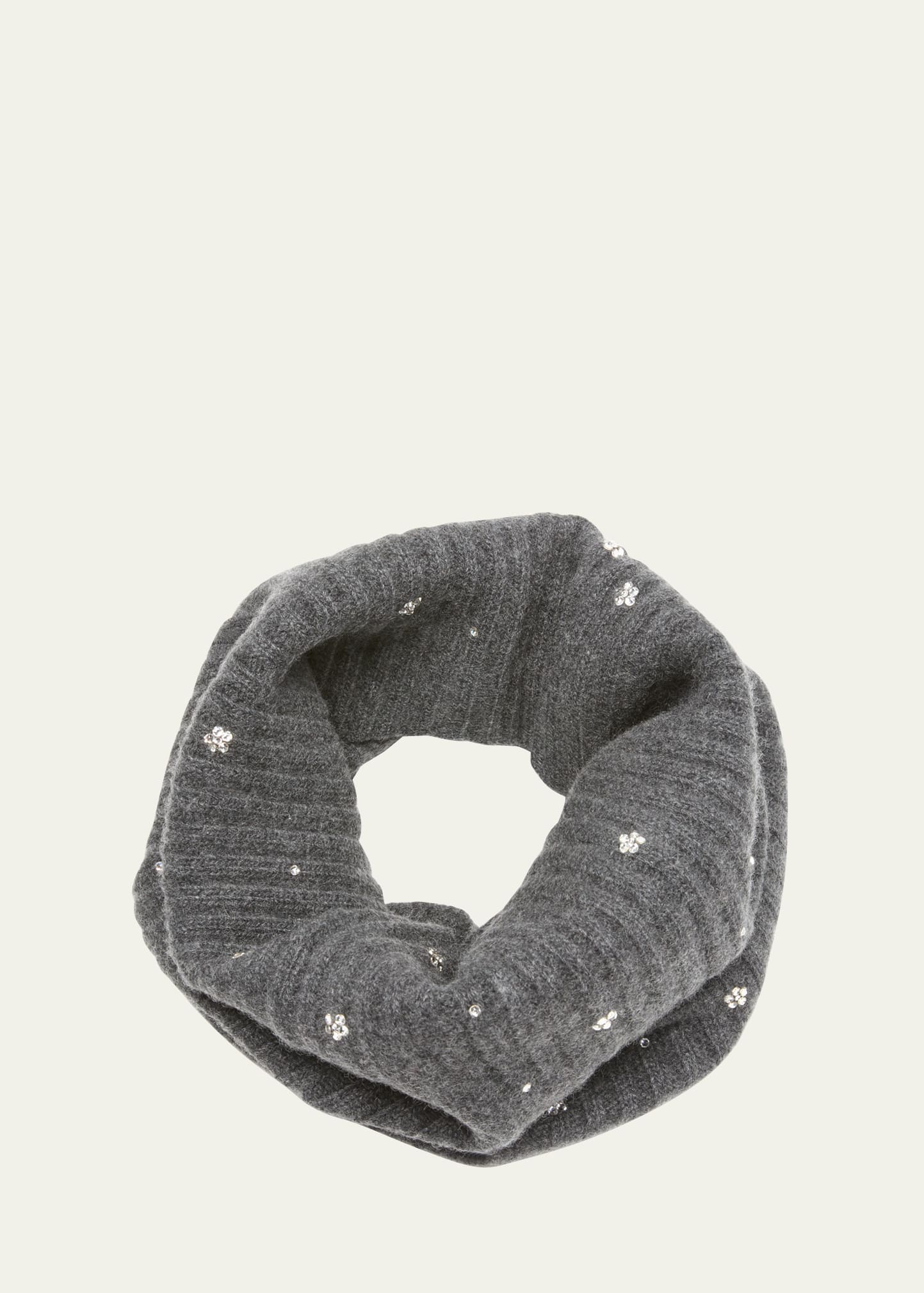 Portolano Embellished Cashmere Scarf In Heather Charcoal