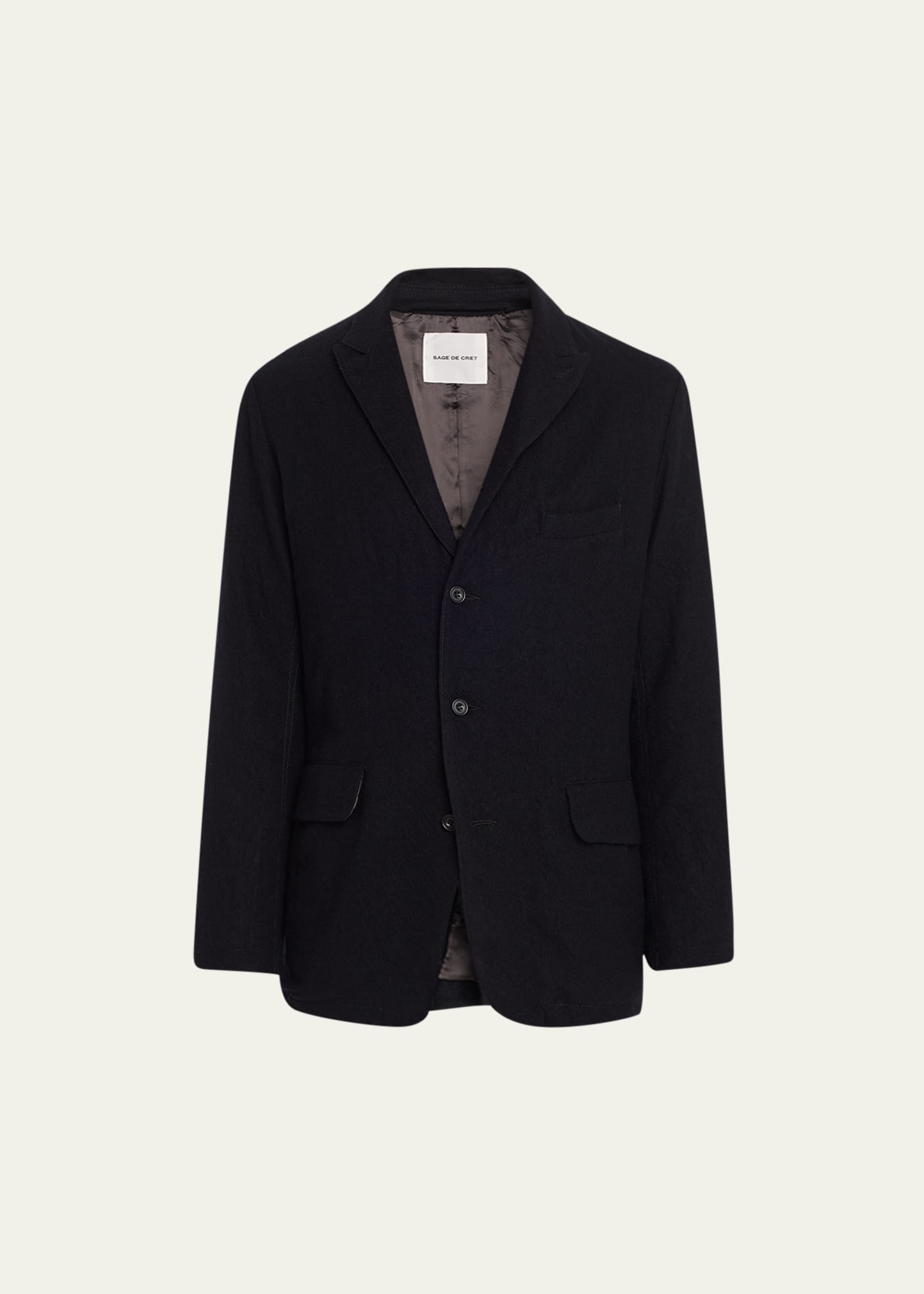 Sage De Crêt Men's Wool Twill Tumbler Sport Jacket In Black