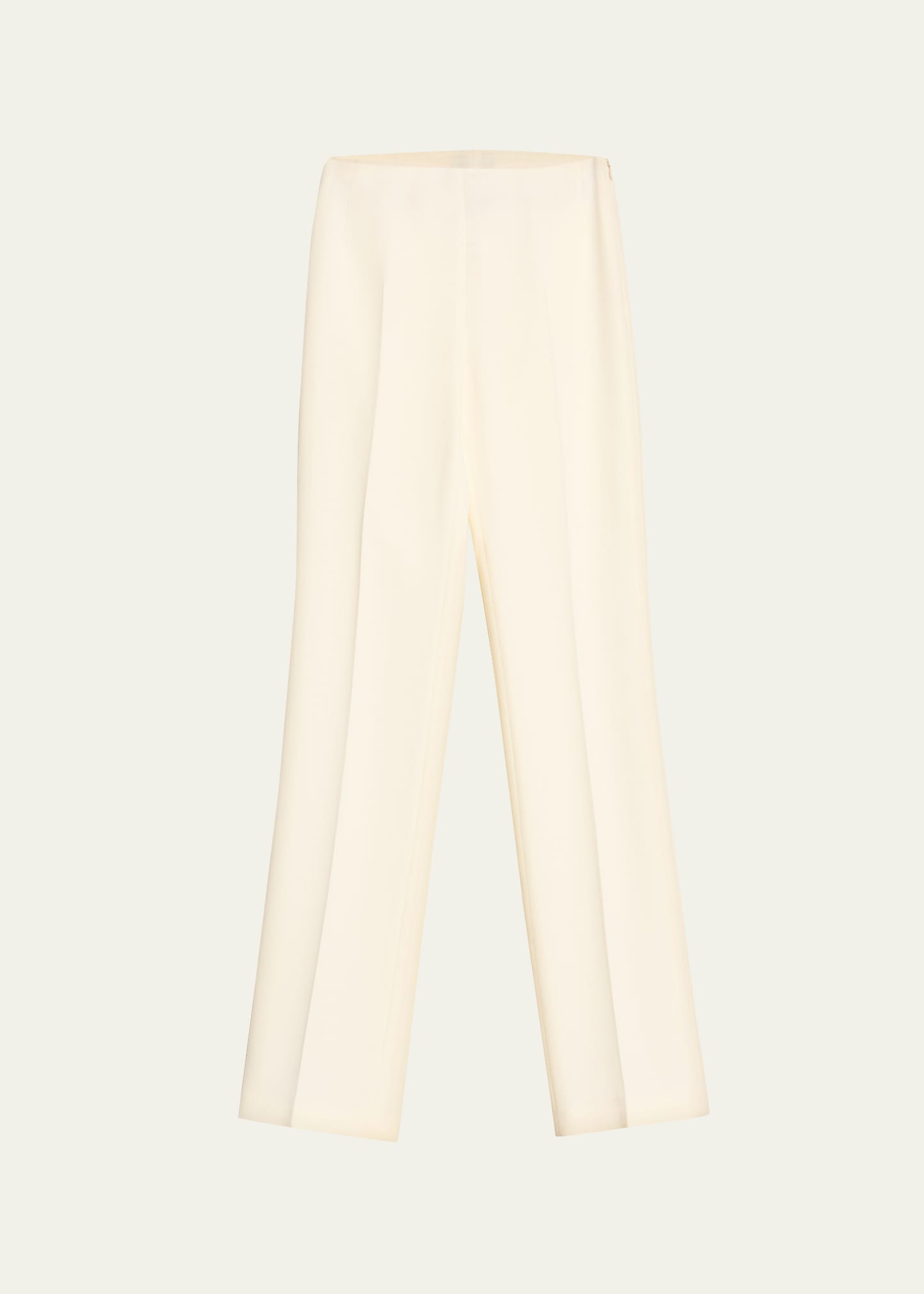 Shop Akris Chris Pleated Straight-leg Pants In Ecru