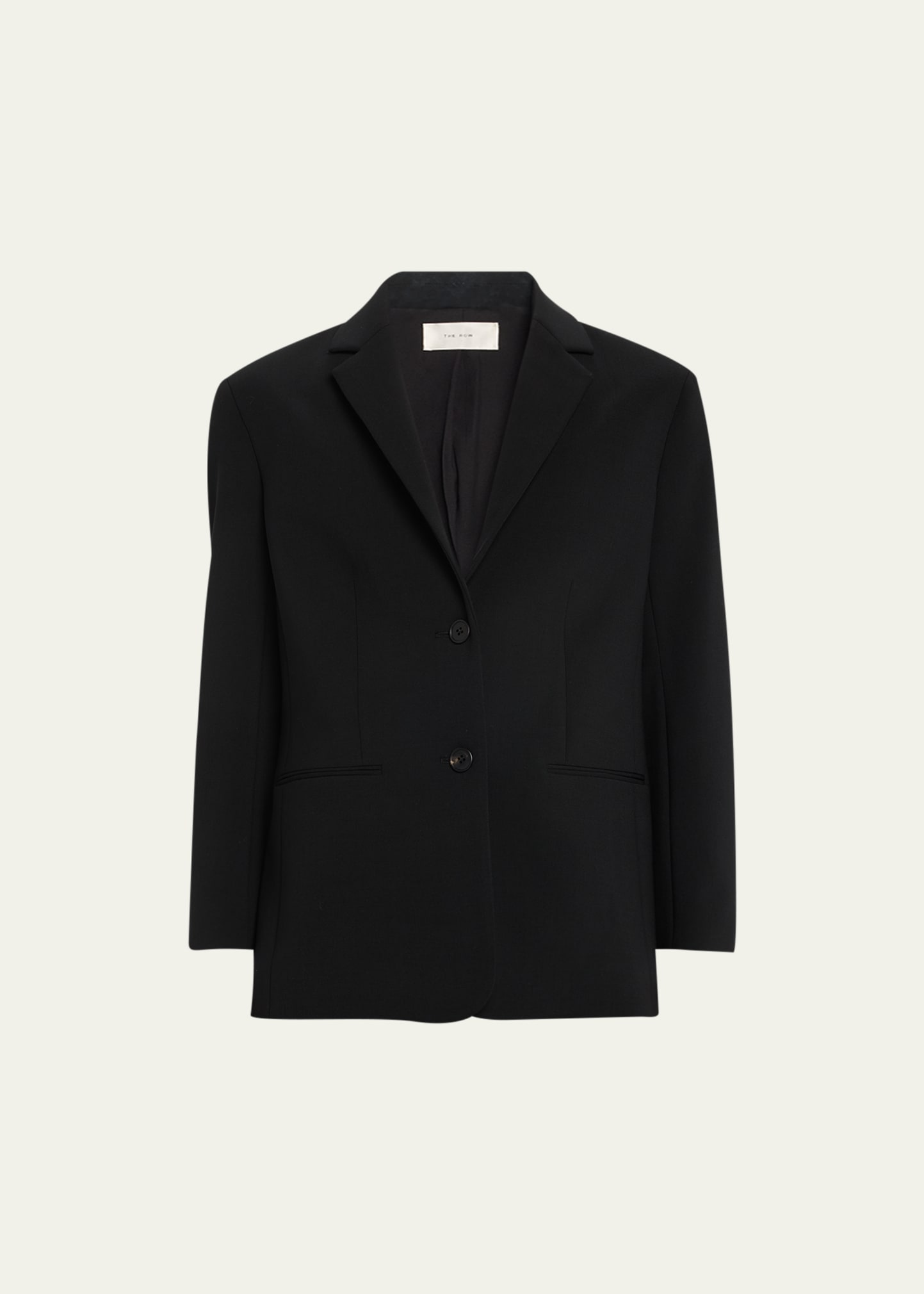 Shop The Row Schoolgirl Three-quarter Sleeve Wool Jacket In Black
