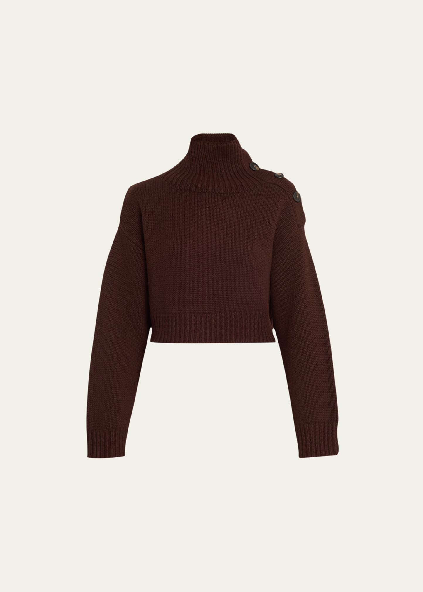 Yves Salomon Wool Cashmere Turtleneck Sweater In Chocolat