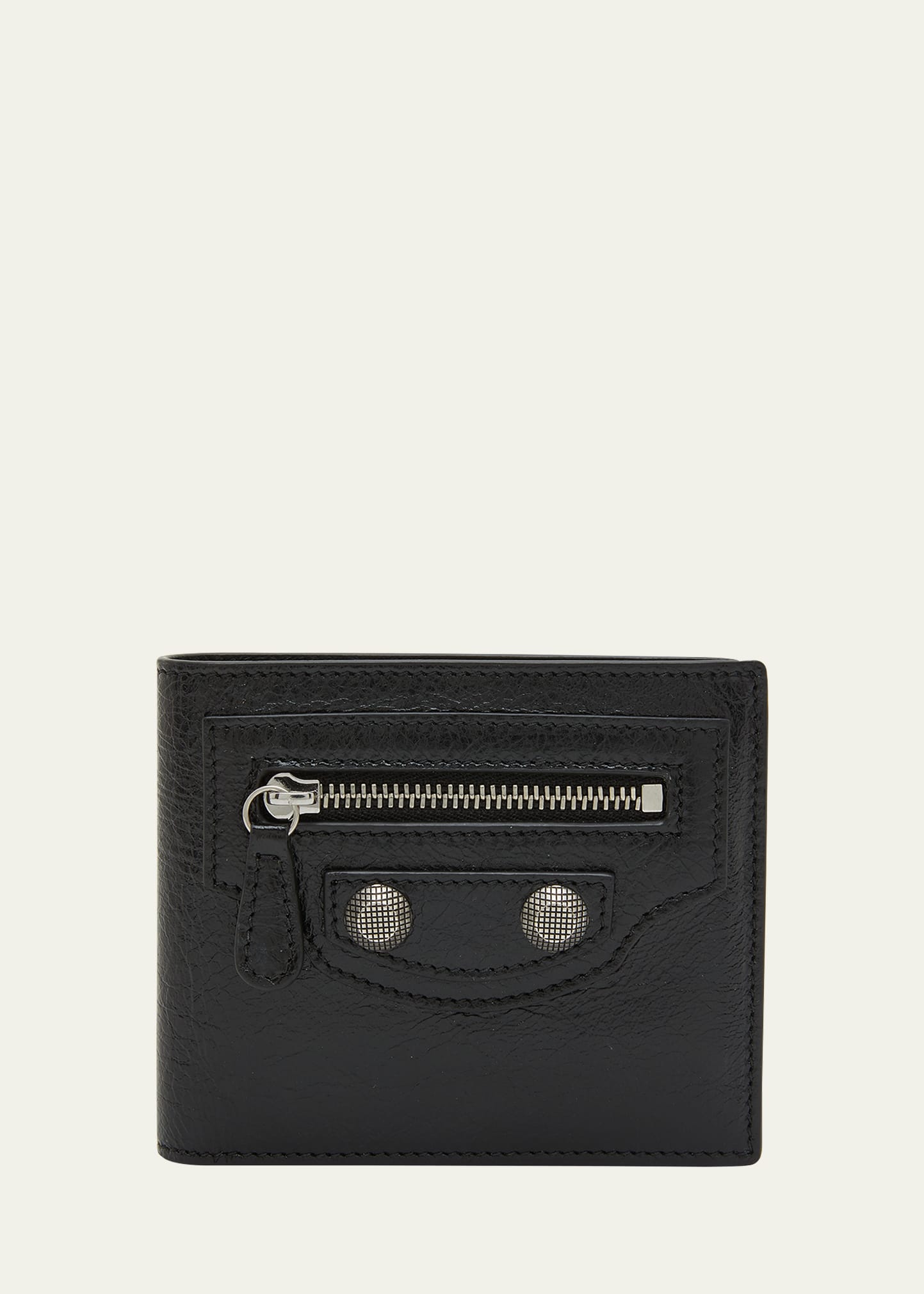 Shop Balenciaga Men's Le Cagole Leather Bifold Wallet In Black