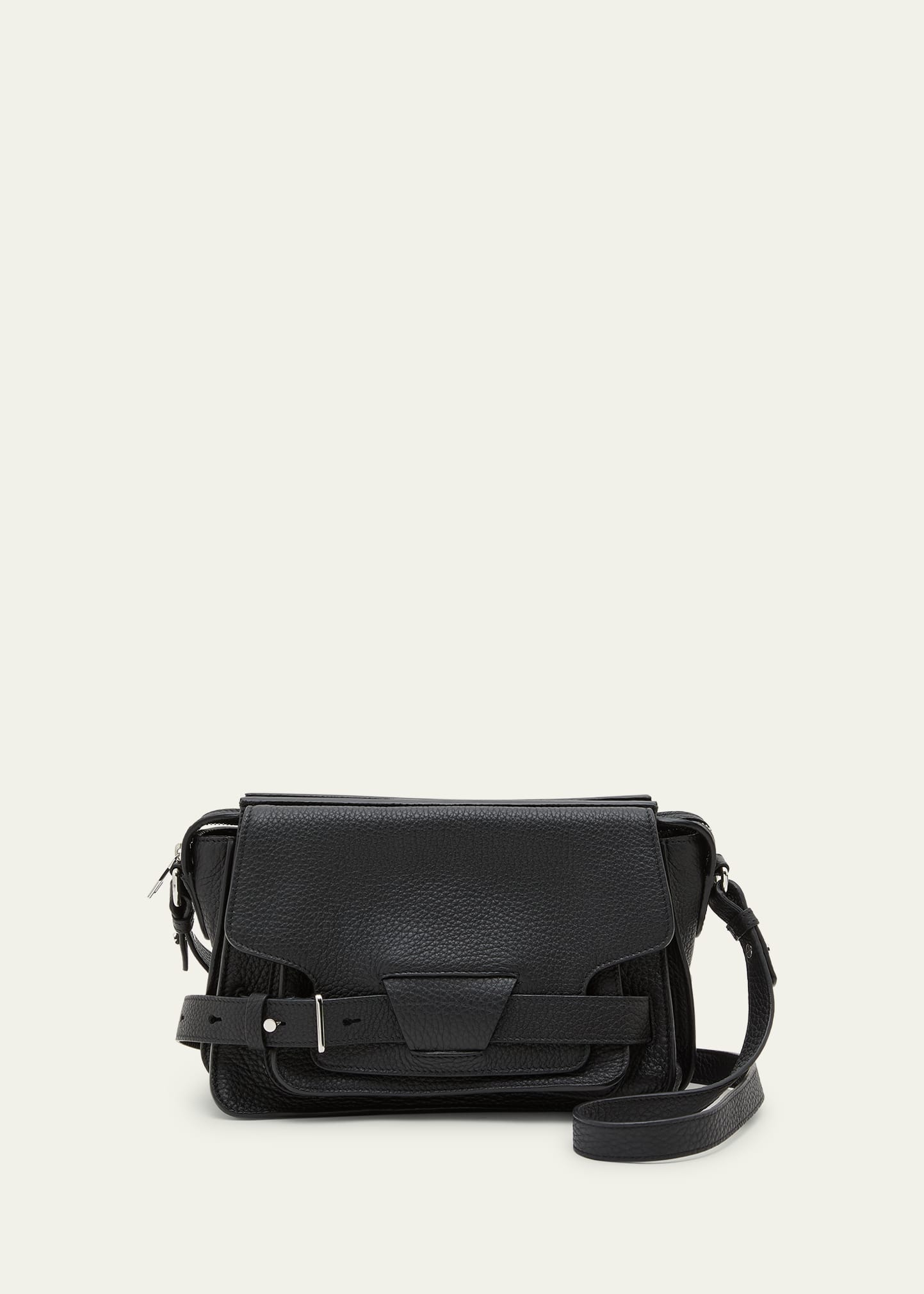Shop Proenza Schouler Beacon Saddle Leather Crossbody Bag In 001 Black