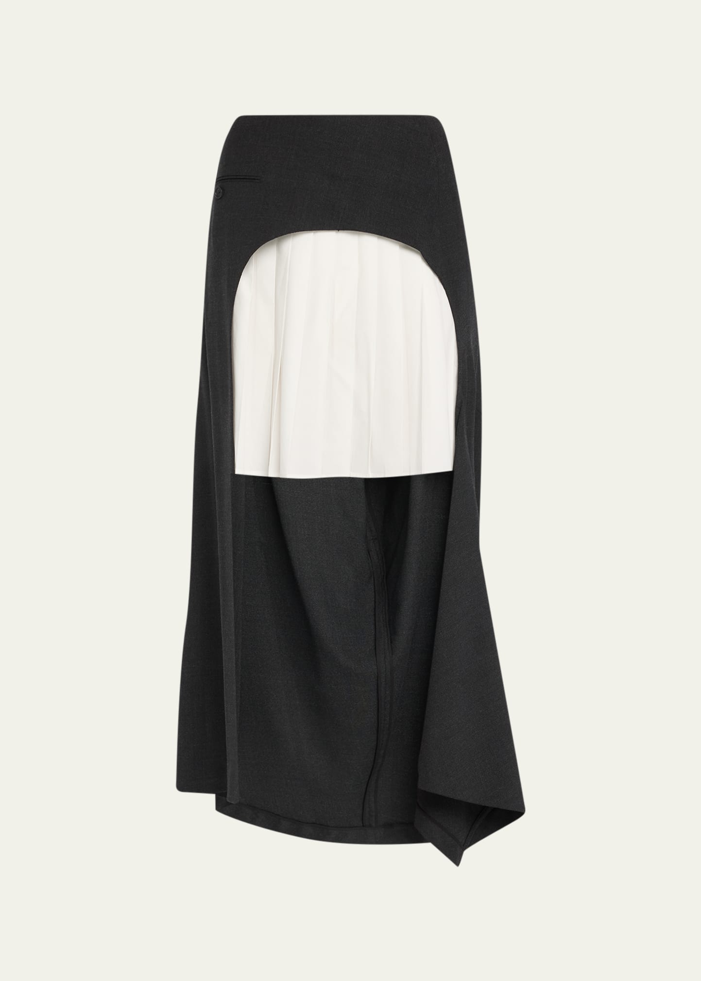 ASHLYN Murphy Long Saddle Skirt with Pleated Panel