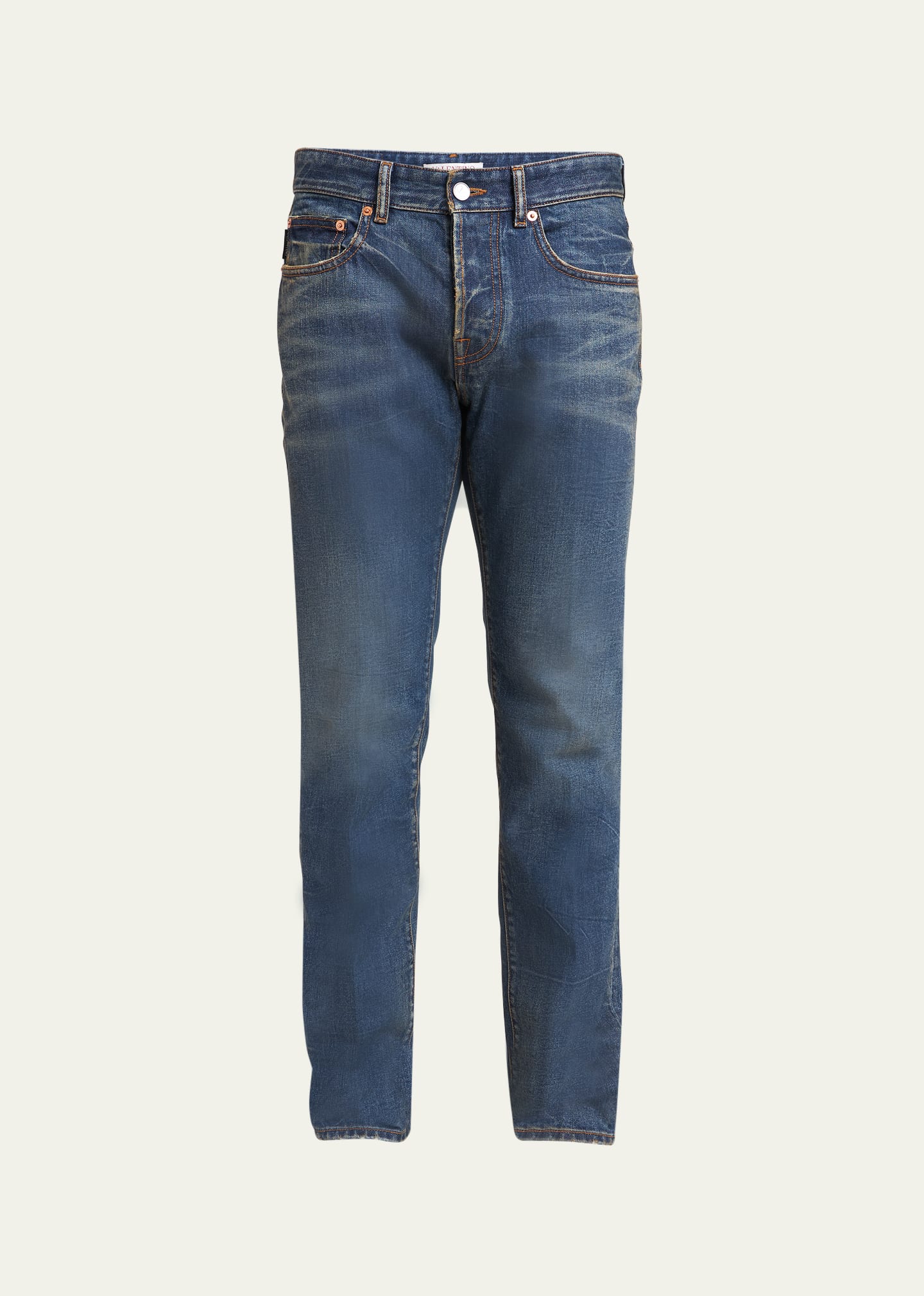 Valentino Men's Dirty Slim-fit Jeans In Denim