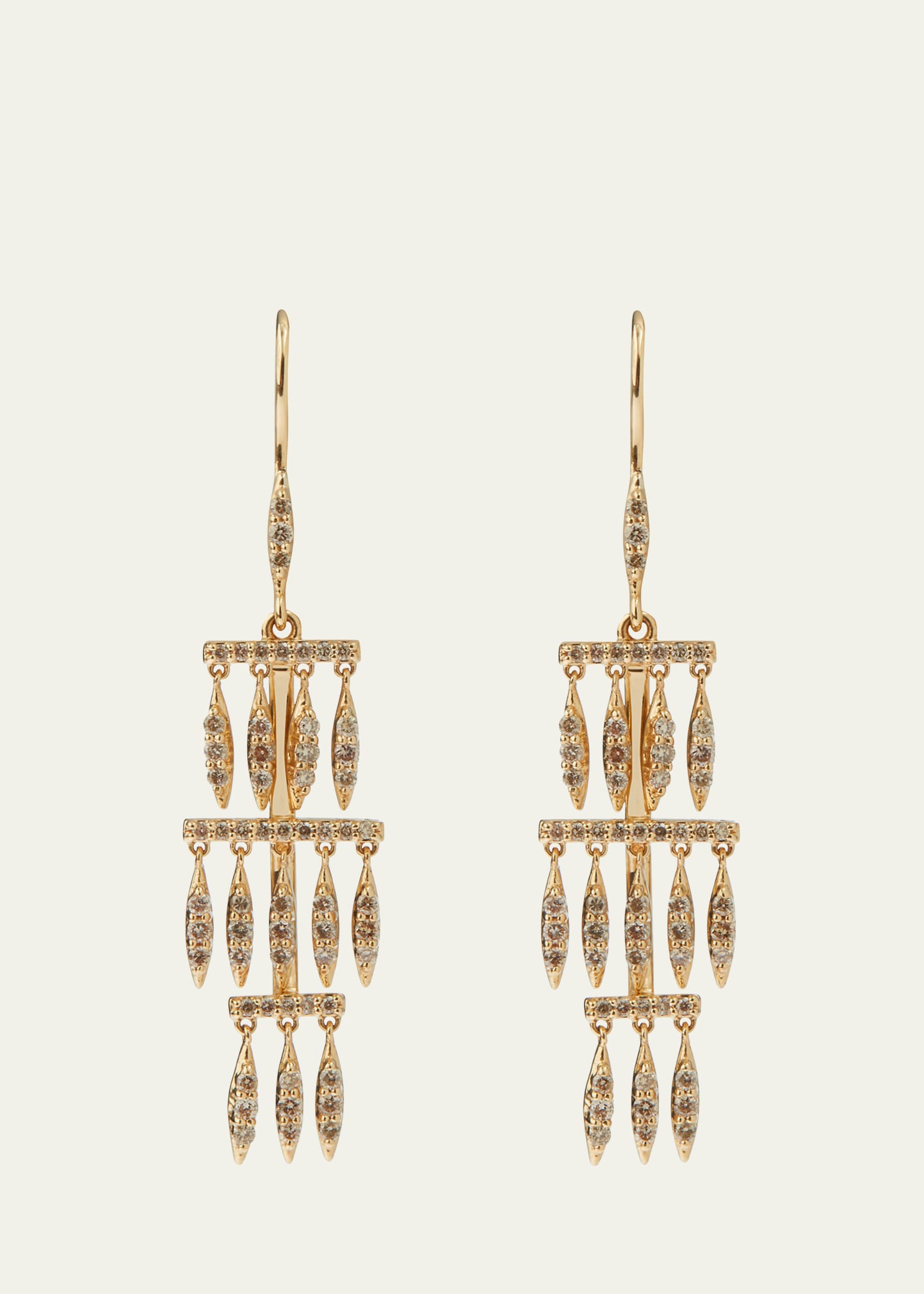 Ileana Makri Grass Multi Dewdrop Earrings In 18k Yellow Gold