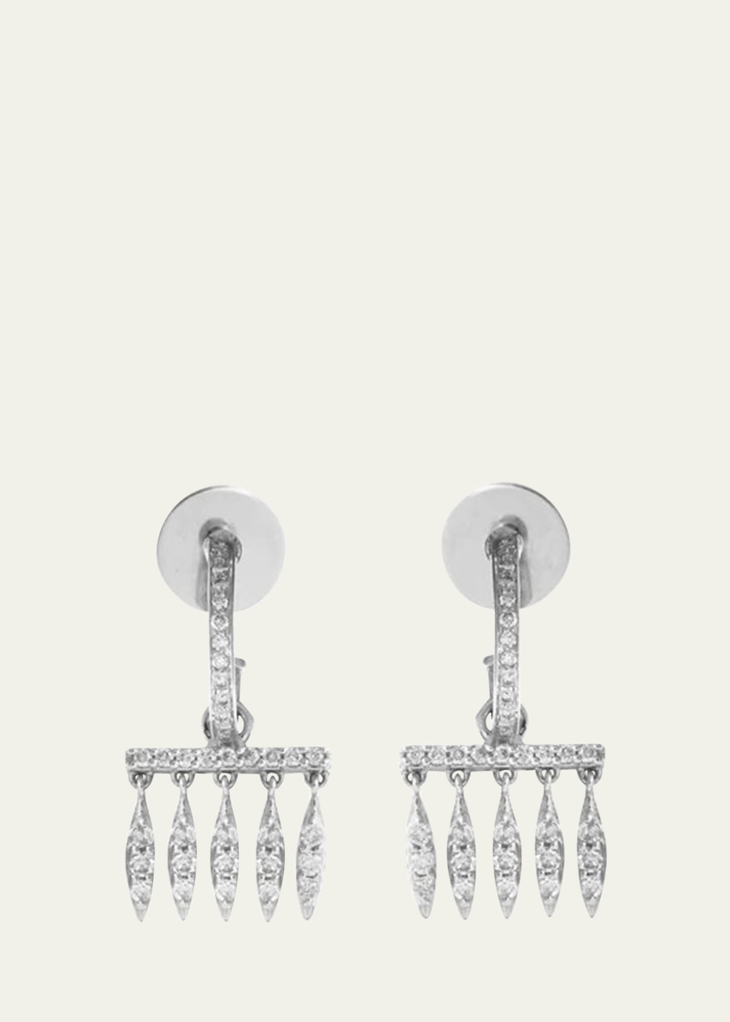 Ileana Makri Grass Dewdrop Earrings In 18k White Gold In Wg