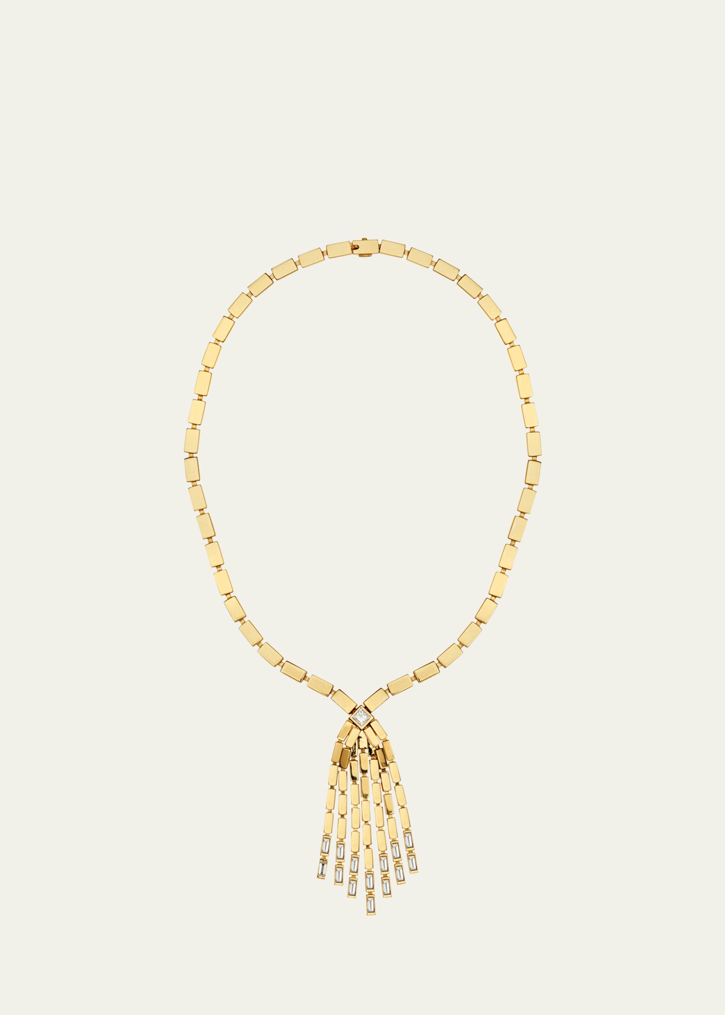 Ileana Makri 18k Yellow Gold Diamond Baguette Cascade Necklace
