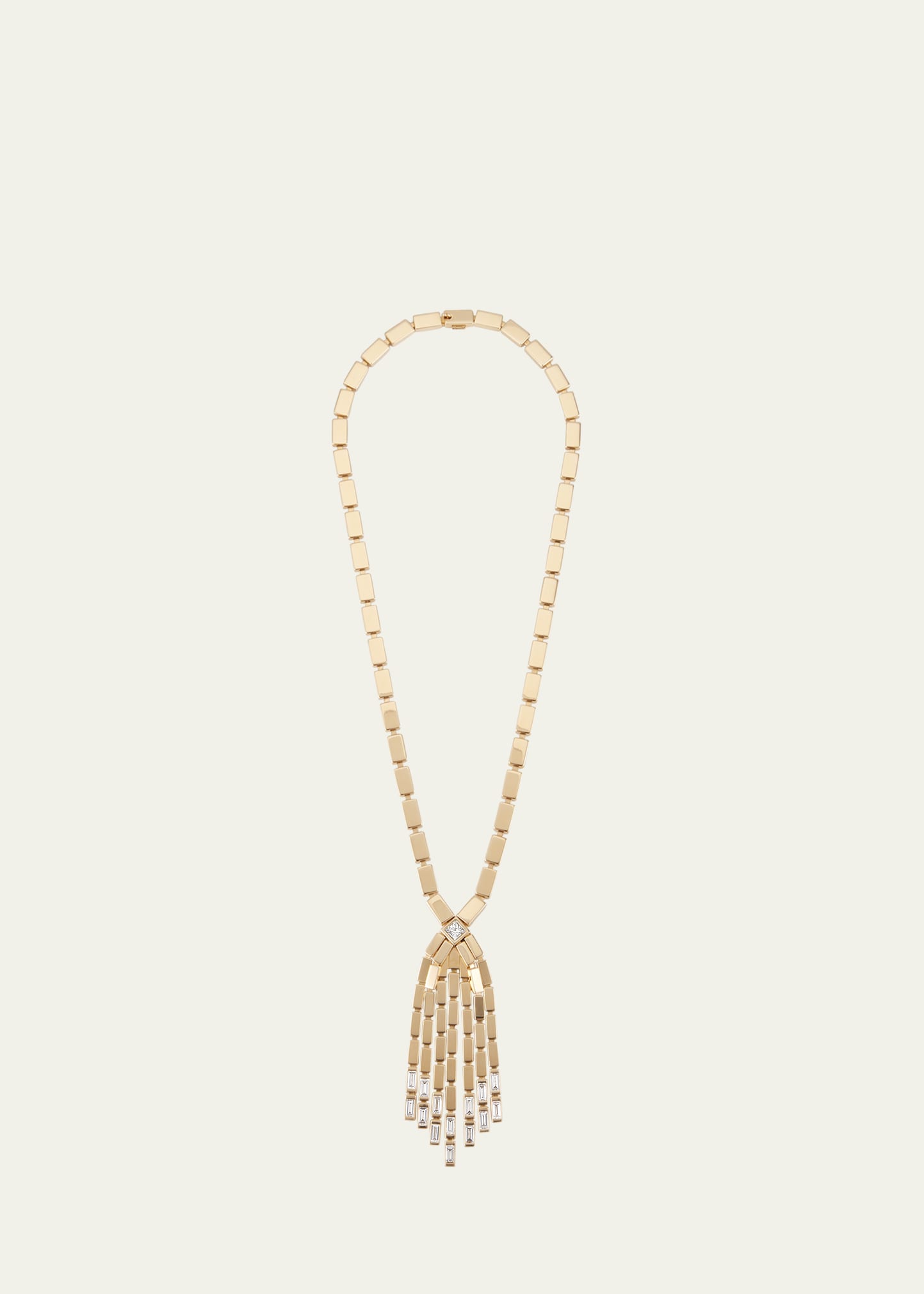 Ileana Makri 18k Yellow Gold Diamond Baguette Cascade Necklace