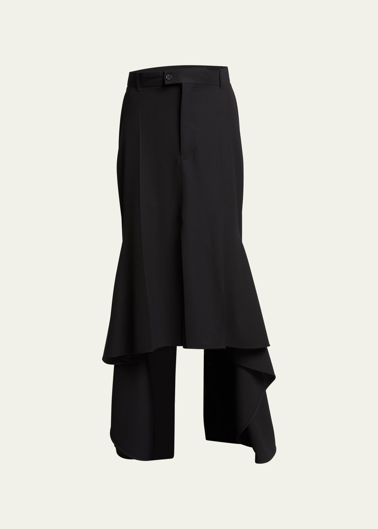 Shop Balenciaga High-low Godet Skirt In Noir