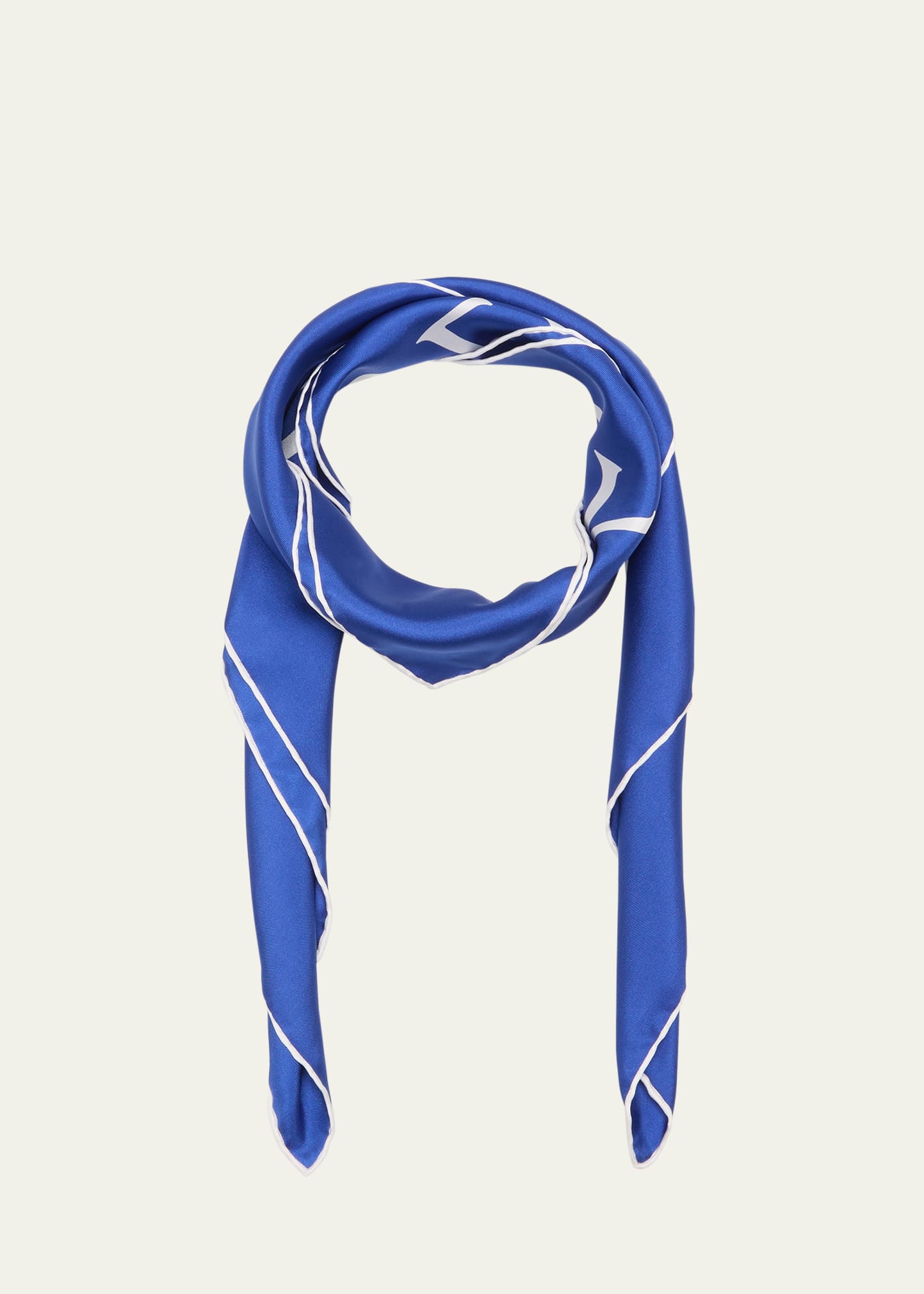 Shop Burberry Ekd Silk Square Scarf In Knight