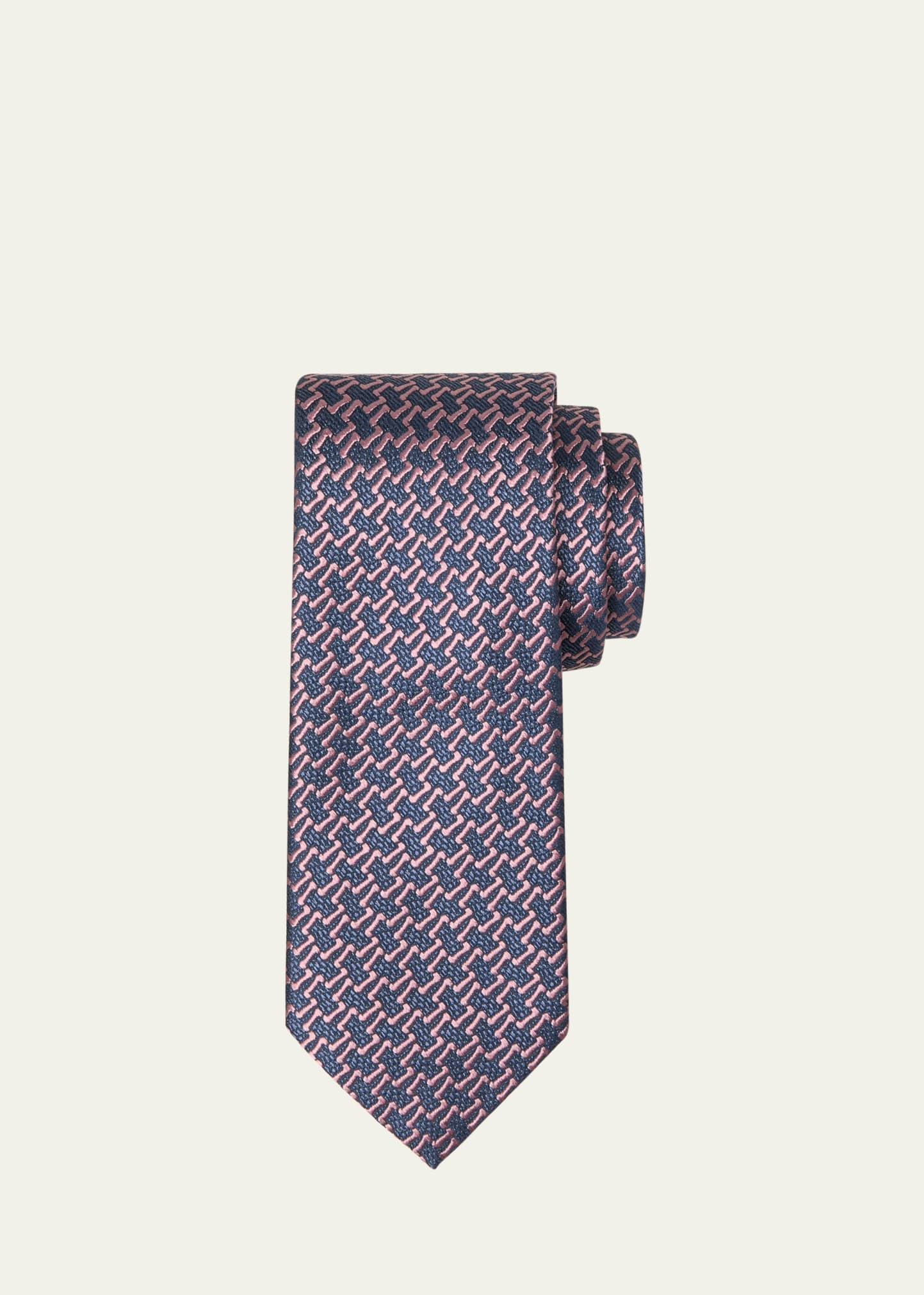 Shop Charvet Men's Uneven Lines Silk Tie In 5 Pink